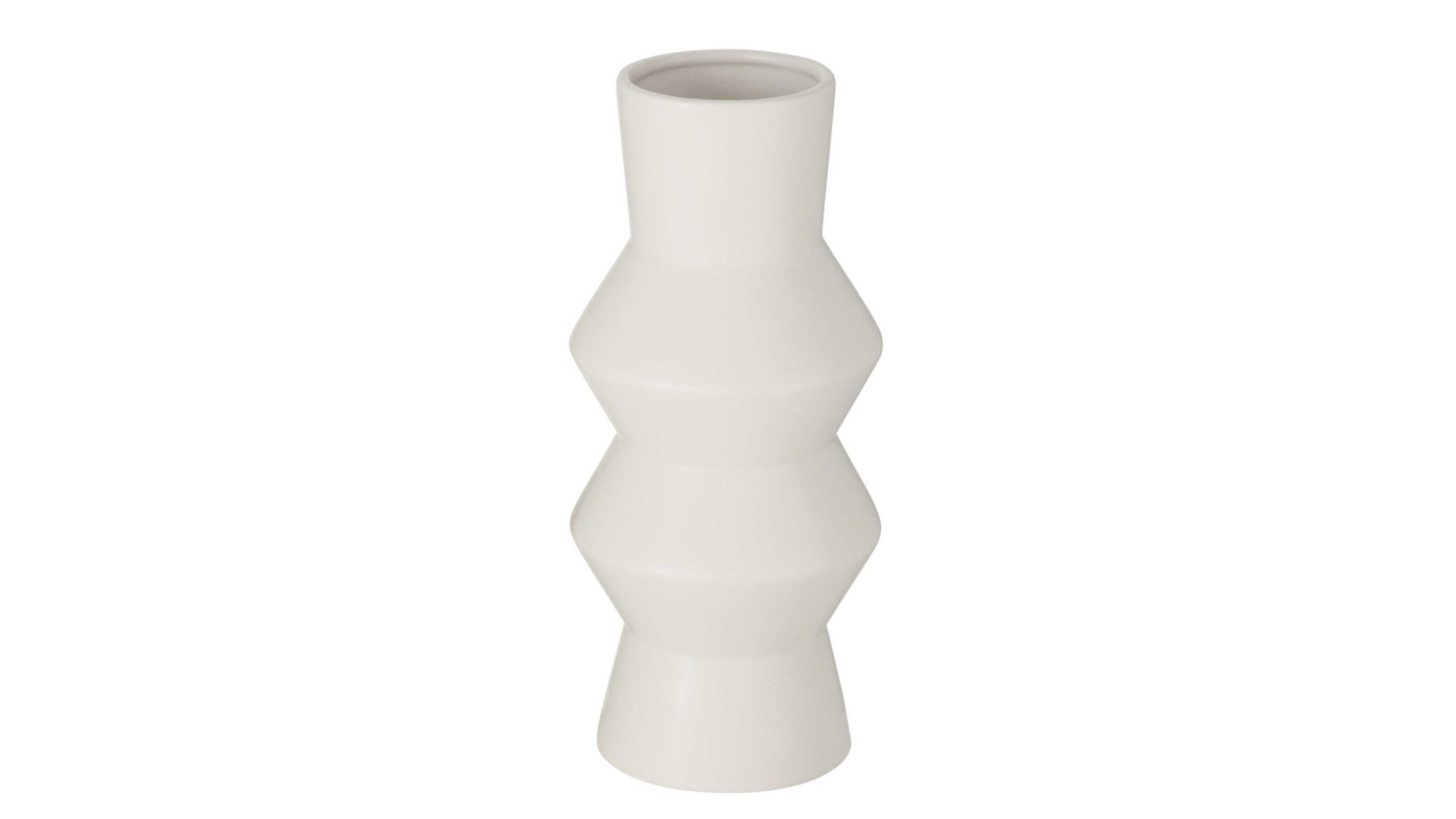 Vase Sybil weißes Steingut - Durchmesser ca. 13 cm