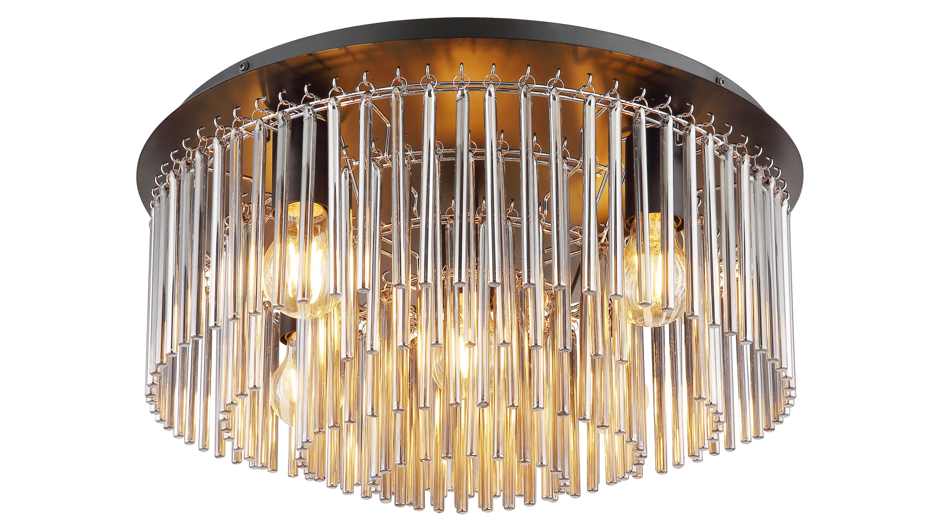 GLOBO Deckenleuchte Gorley rauchfarbenes Glas & Metall  Breite ca. 50 cm