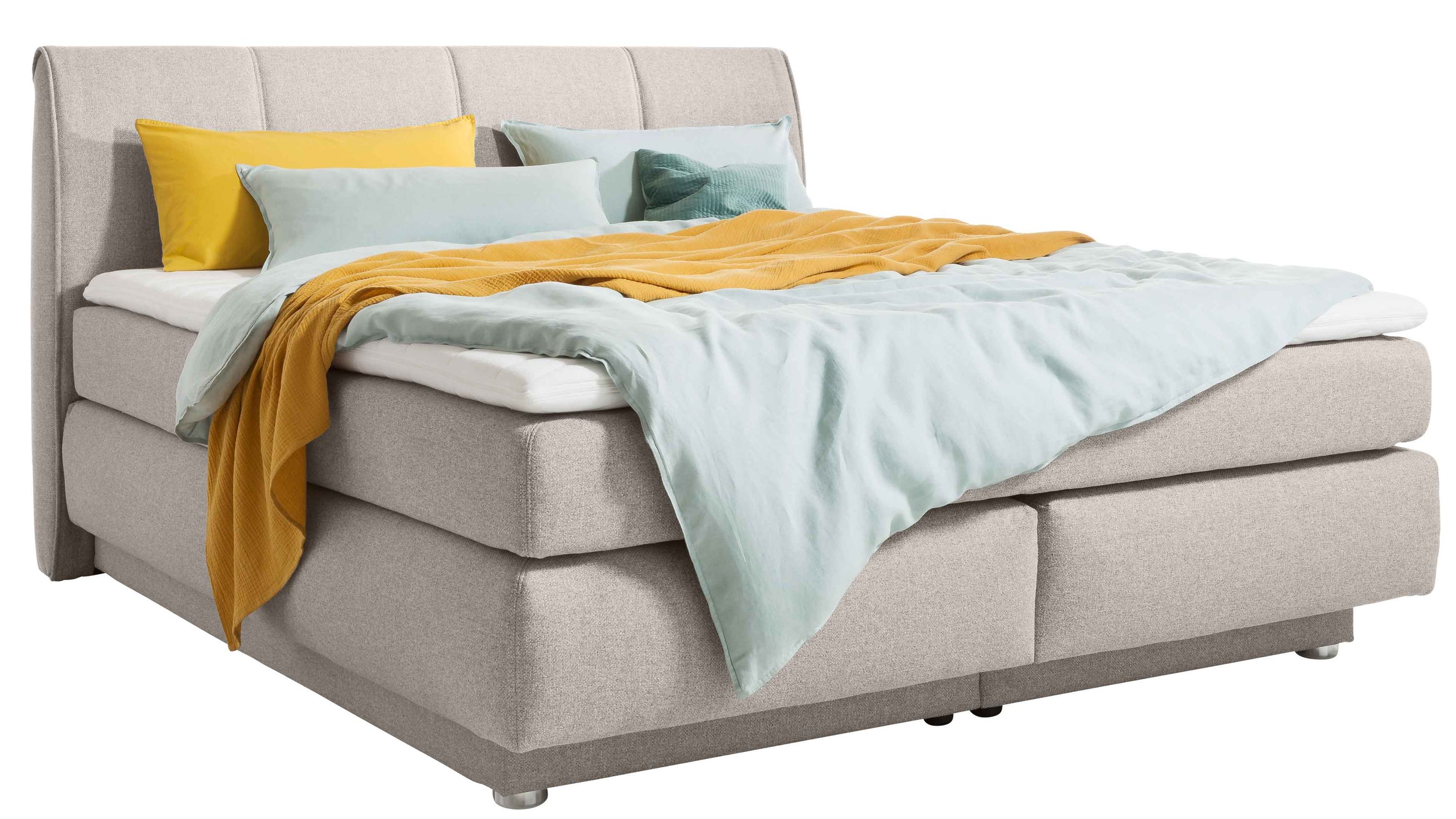 Boxspringbett Carla Mix beigegraues Flachgewebe 414.07  Liegefläche ca. 180 x 200 cm