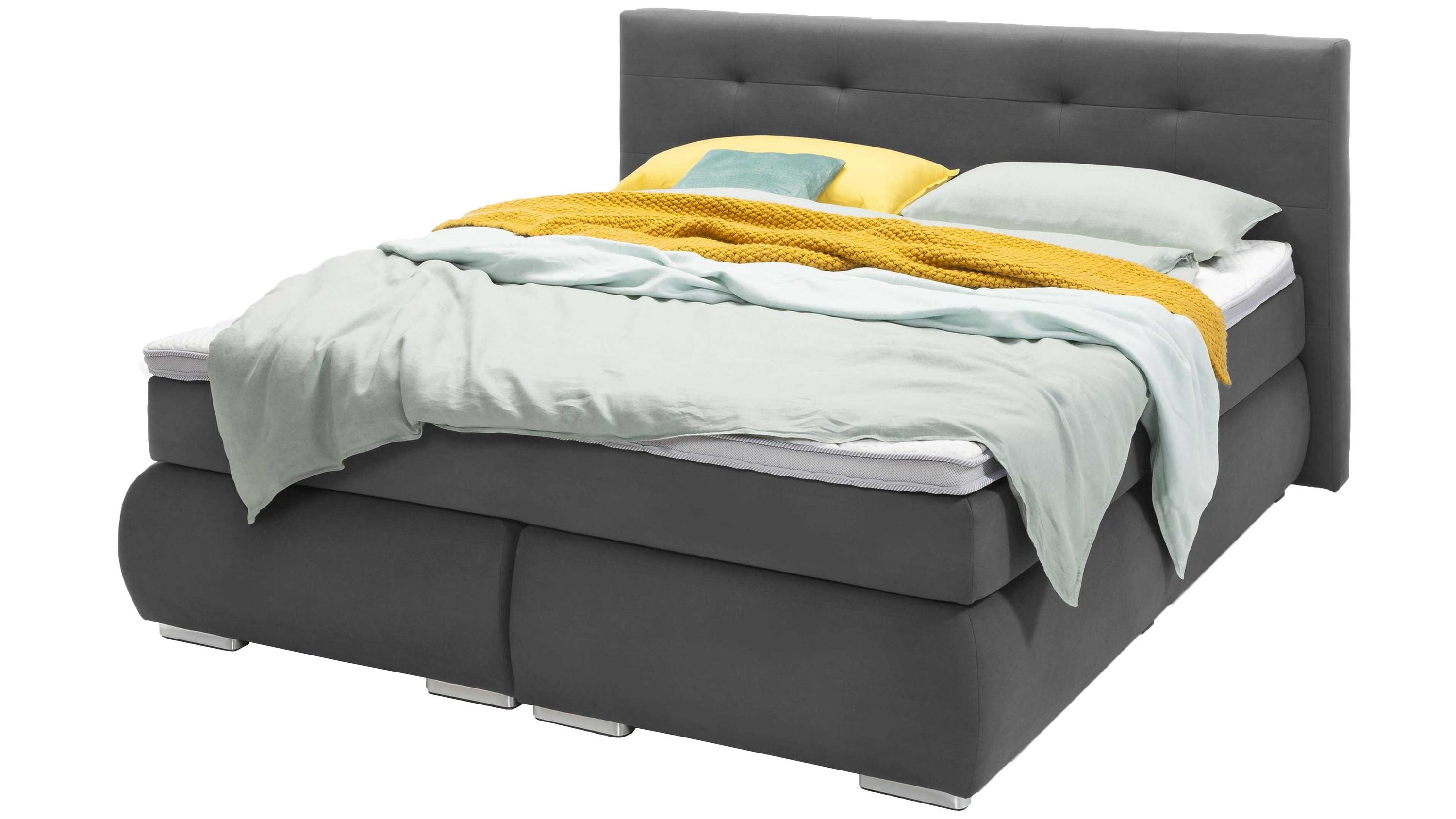 Boxspringbett Tofino dunkelgrauer Bezug 50407-700  Liegefläche ca. 180 x 200 cm