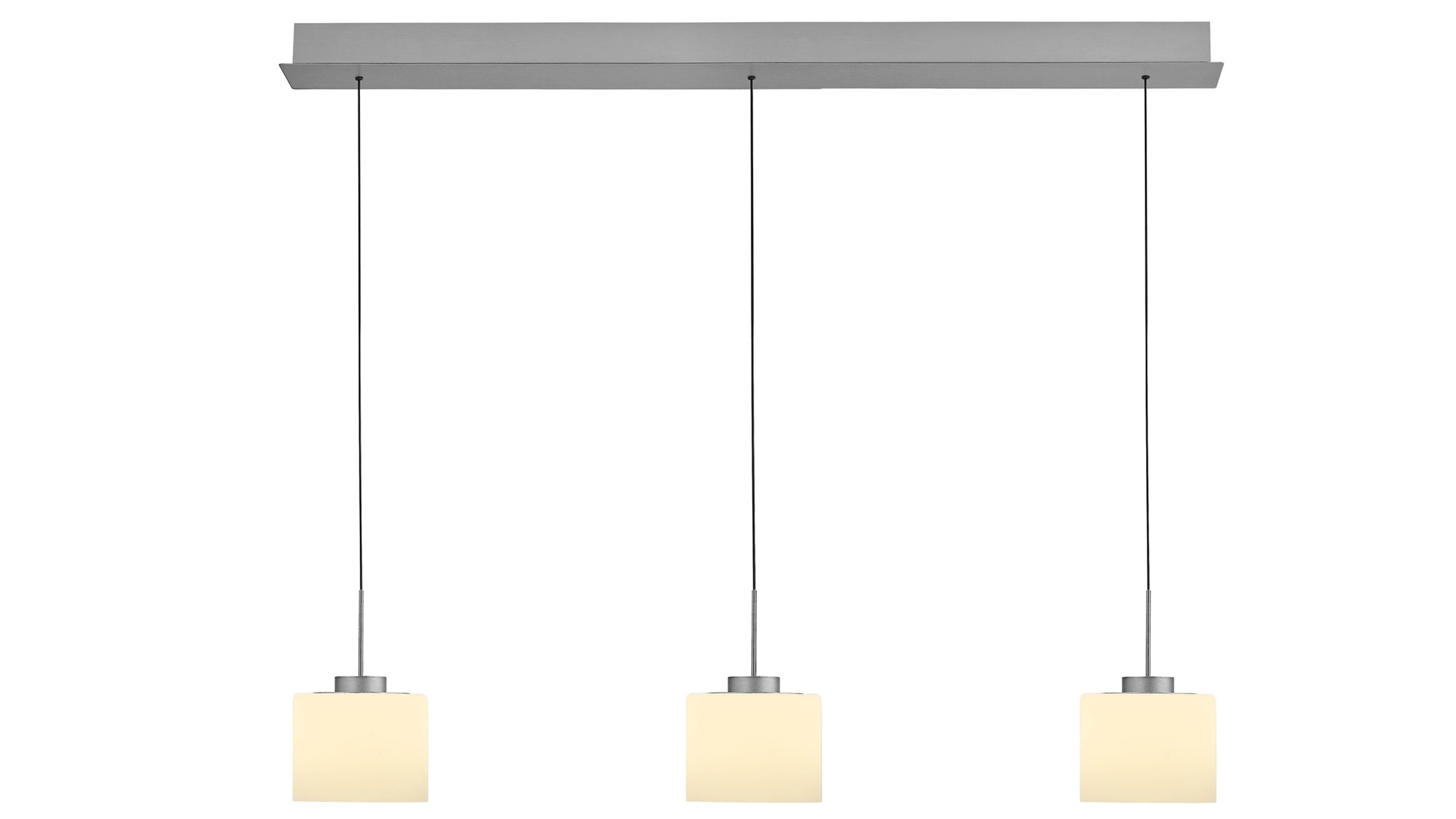 B-LEUCHTEN LED-Pendelleuchte Abby Weiß & Aluminium - Länge ca. 110 cm