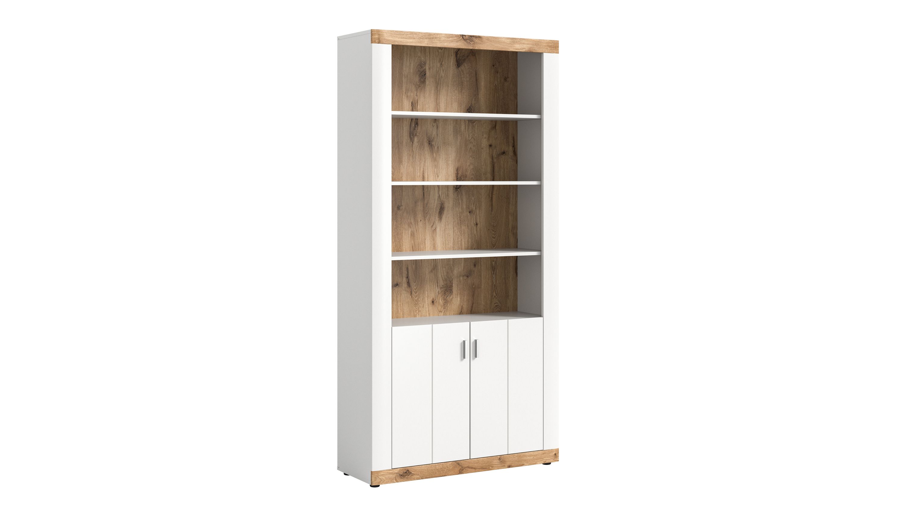 xonox.home Wohnprogramm Laredo - Stauraumregal Weiß & Eiche - zwei Türen, Breite ca. 101 cm