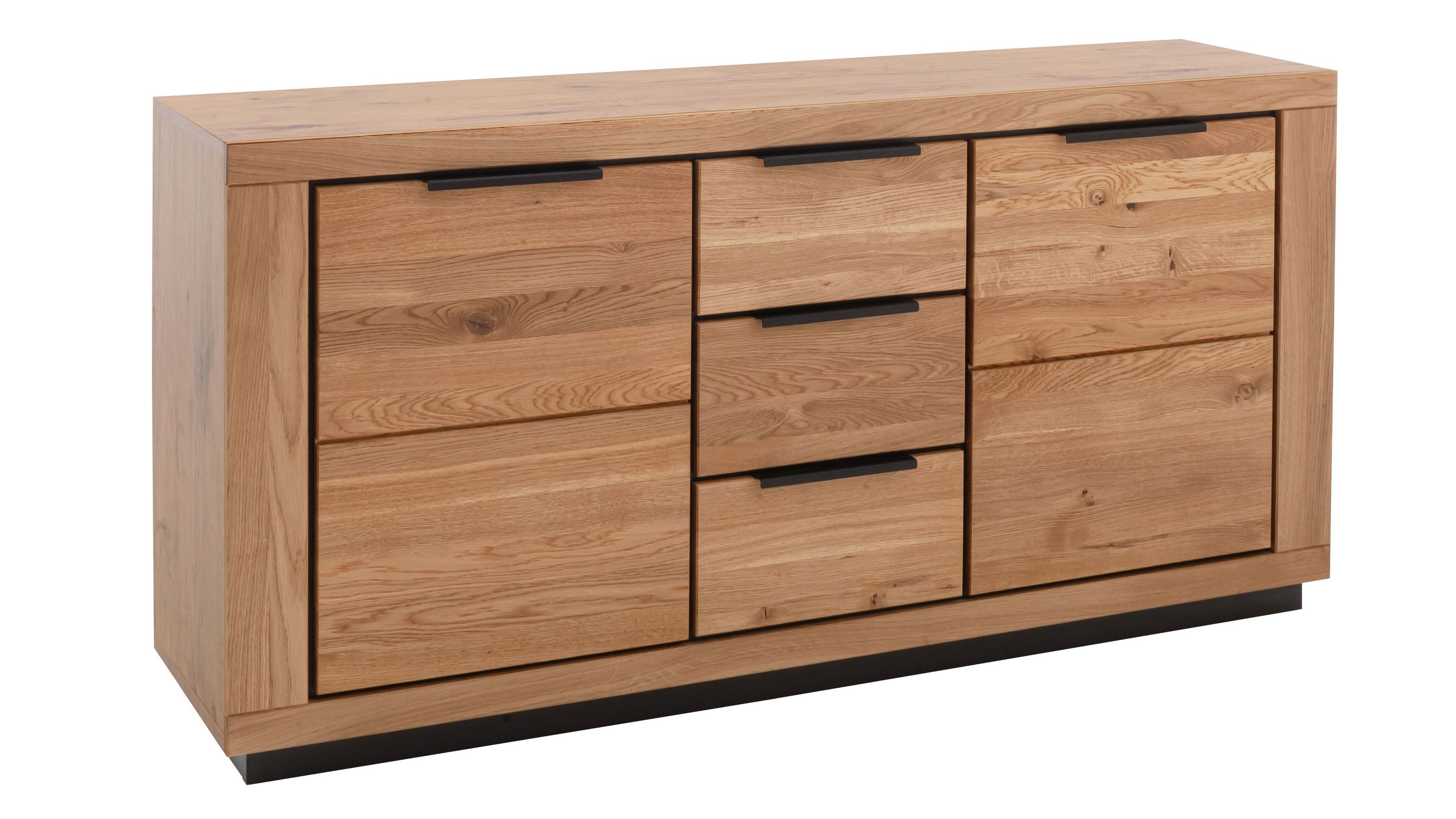 Sideboard mit zwei Türen und drei Schubladen in Holzoptik Sideboard aus Holz mit zwei Türen und drei Schubladen in naturfarbener Holzoptik