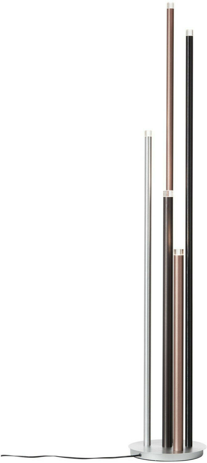 Moderne Stehleuchte mit fünf unterschiedlich hohen LED-Stäben in Braun und Silbergrau  155 3 cm hoch  5×4 W