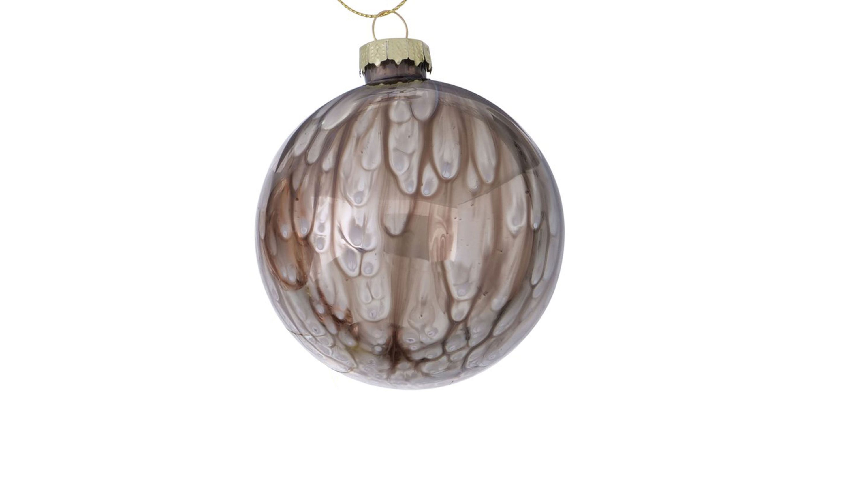 Weihnachtskugel Goldie I Braun marmoriert - Durchmesser ca. 8 cm