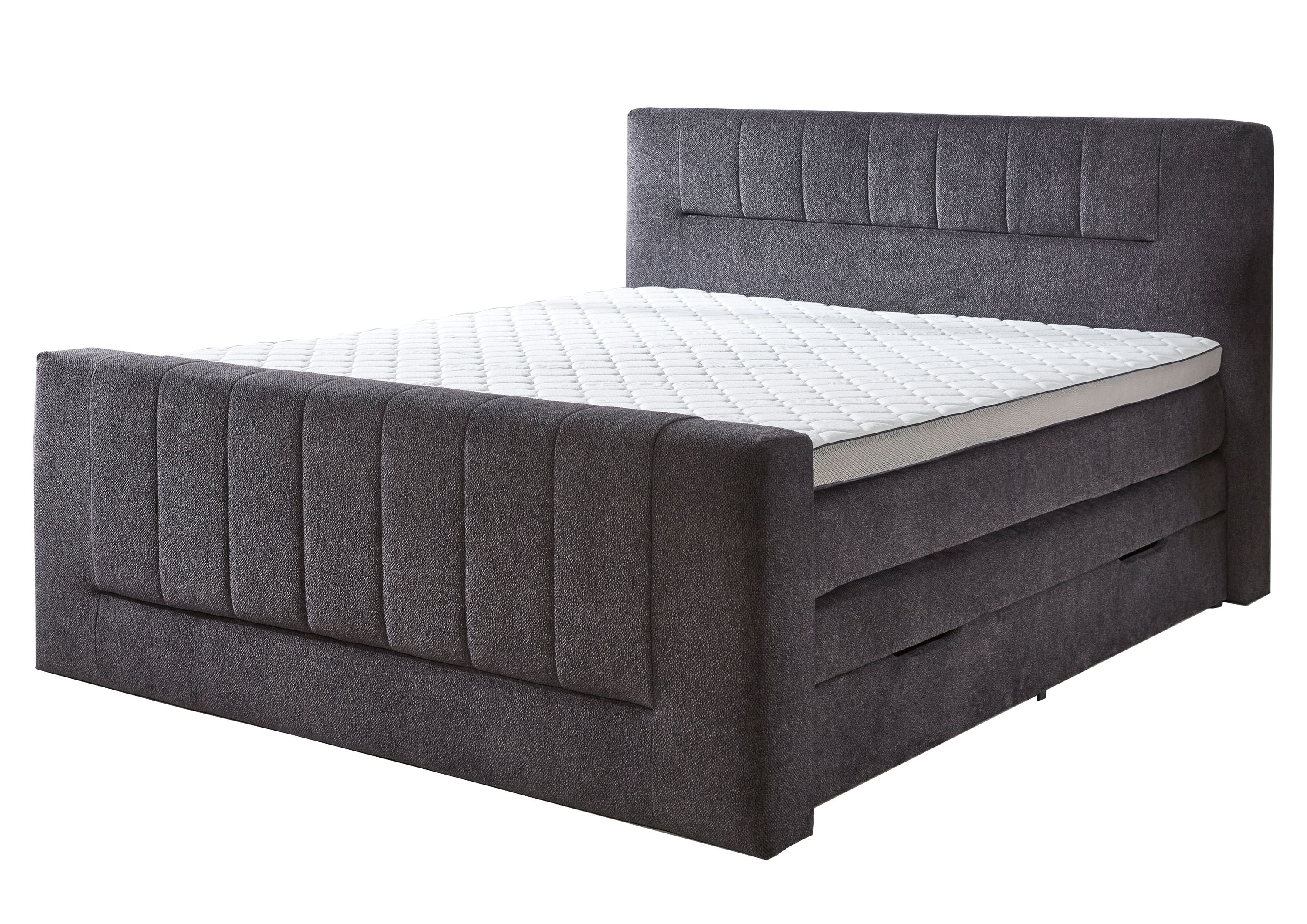 Boxspringbett Kenosha anthrazitfarbener Samtbezug 50515-700  Liegefläche ca. 180 x 200 cm