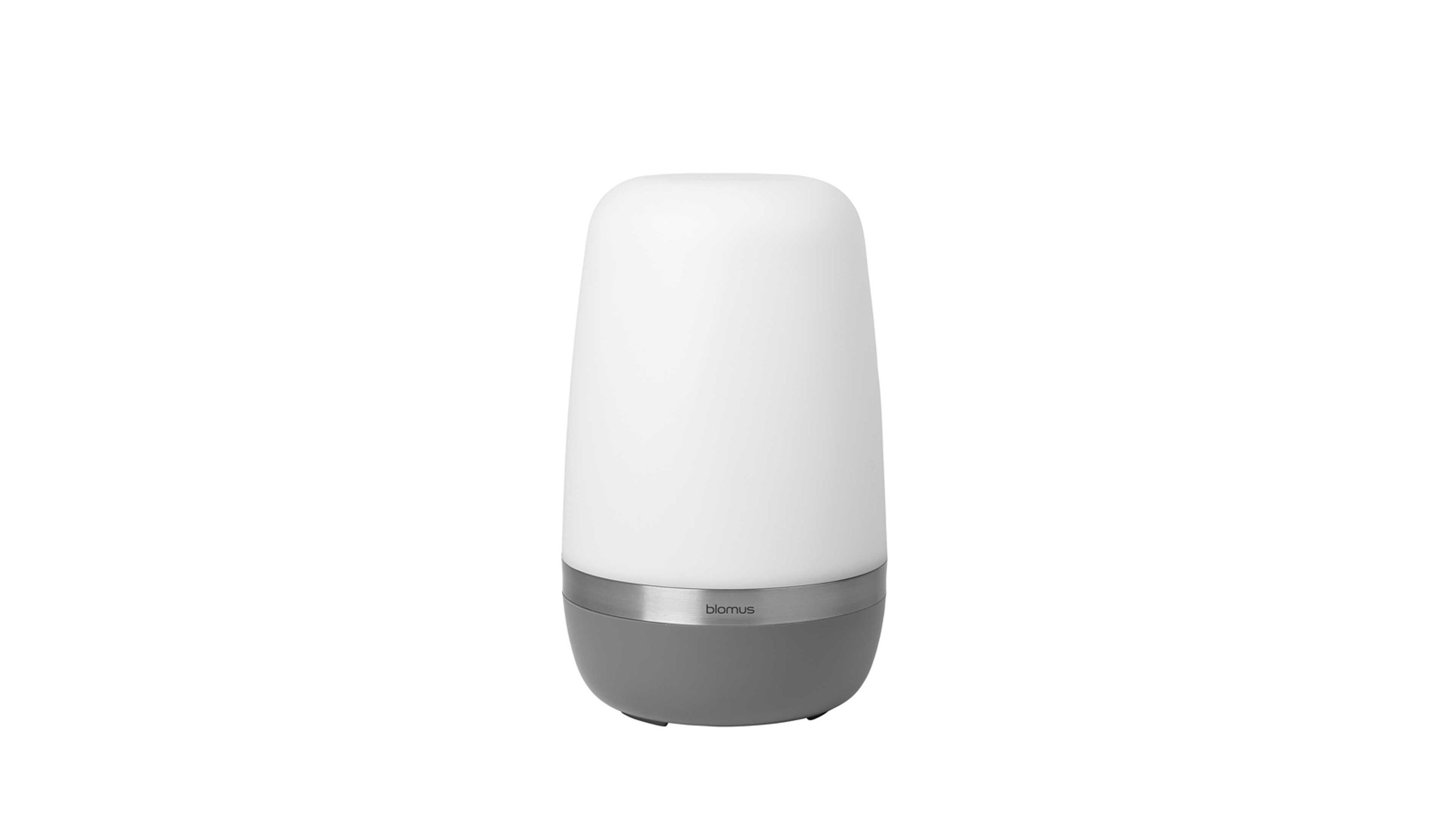 blomus mobile Outdoor LED-Tischleuchte Spirit warmgrauer Kunststoff & Edelstahl  Höhe ca. 25 cm