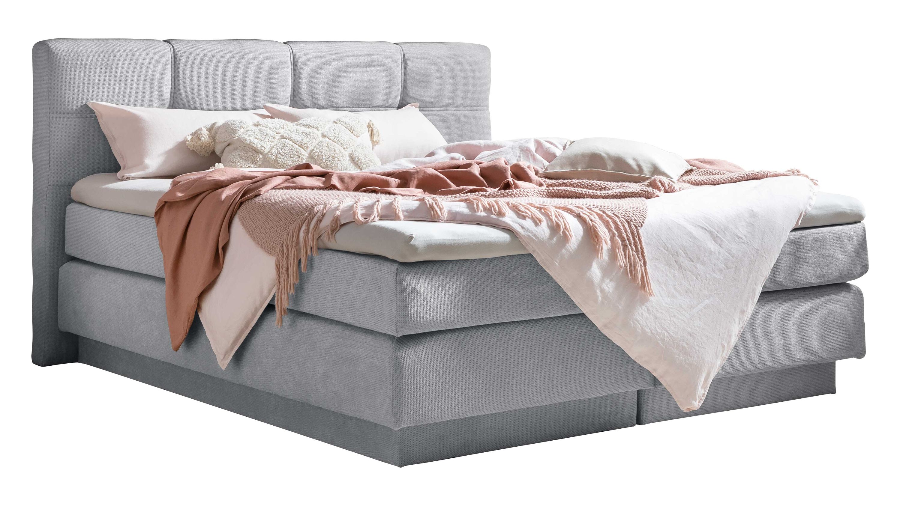 Boxspringbett Rockaway silbergrauer Stoffbezug 50456-720  Liegefläche ca. 180 x 200 cm