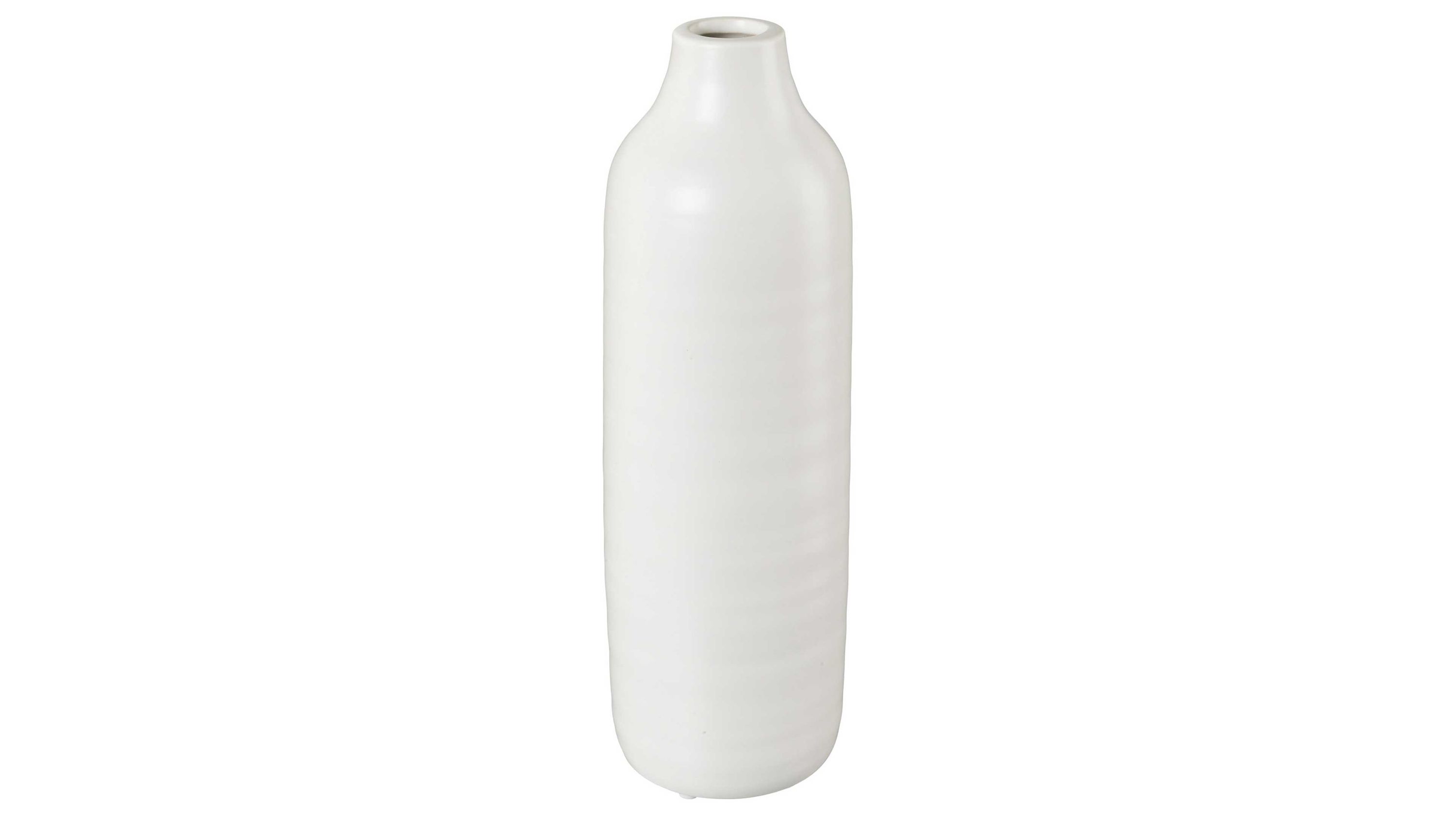 Weiße schlanke Vase mit schmalem Hals Schlanke weiße Vase mit schmalem Hals und rundem Boden