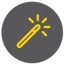 Icon grau mit gelbem Zauberstab Trendhopper
