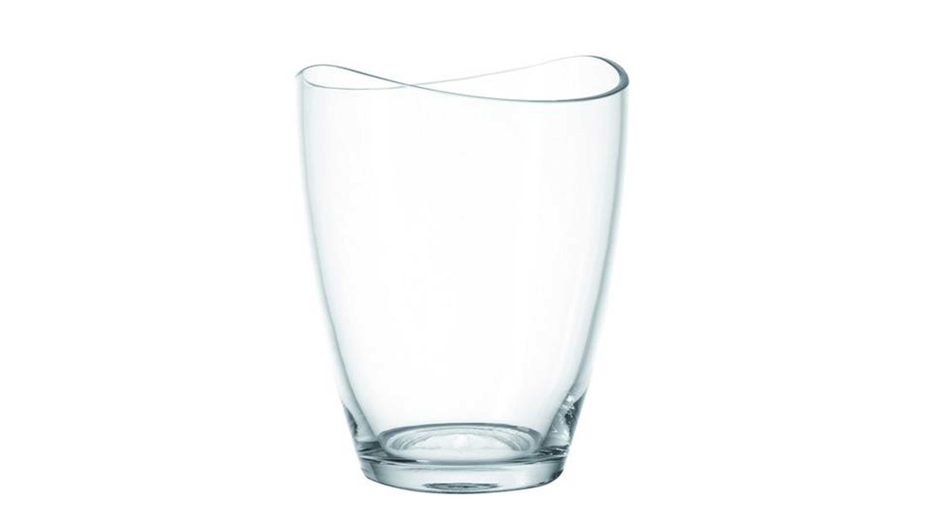 Windlicht aus klarem Glas mit wellenförmigem Rand