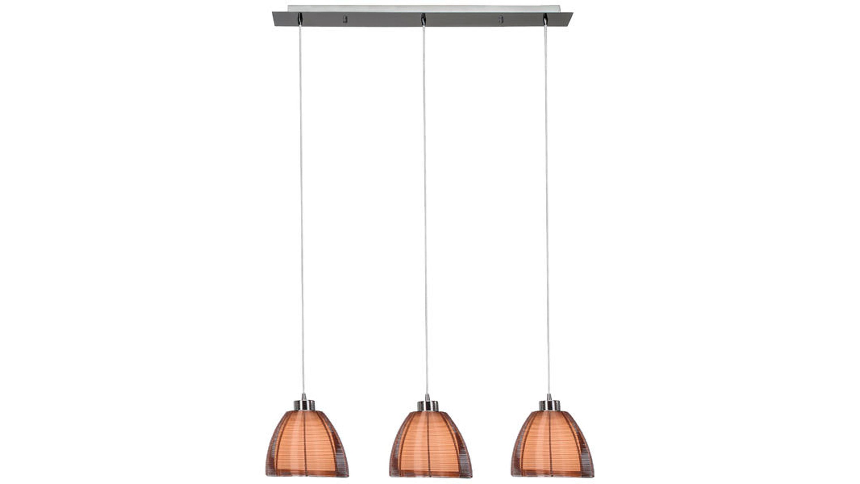 Brilliant Hängelampe Relax bronzefarbener Stahldraht & Glas  Länge ca. 80 cm