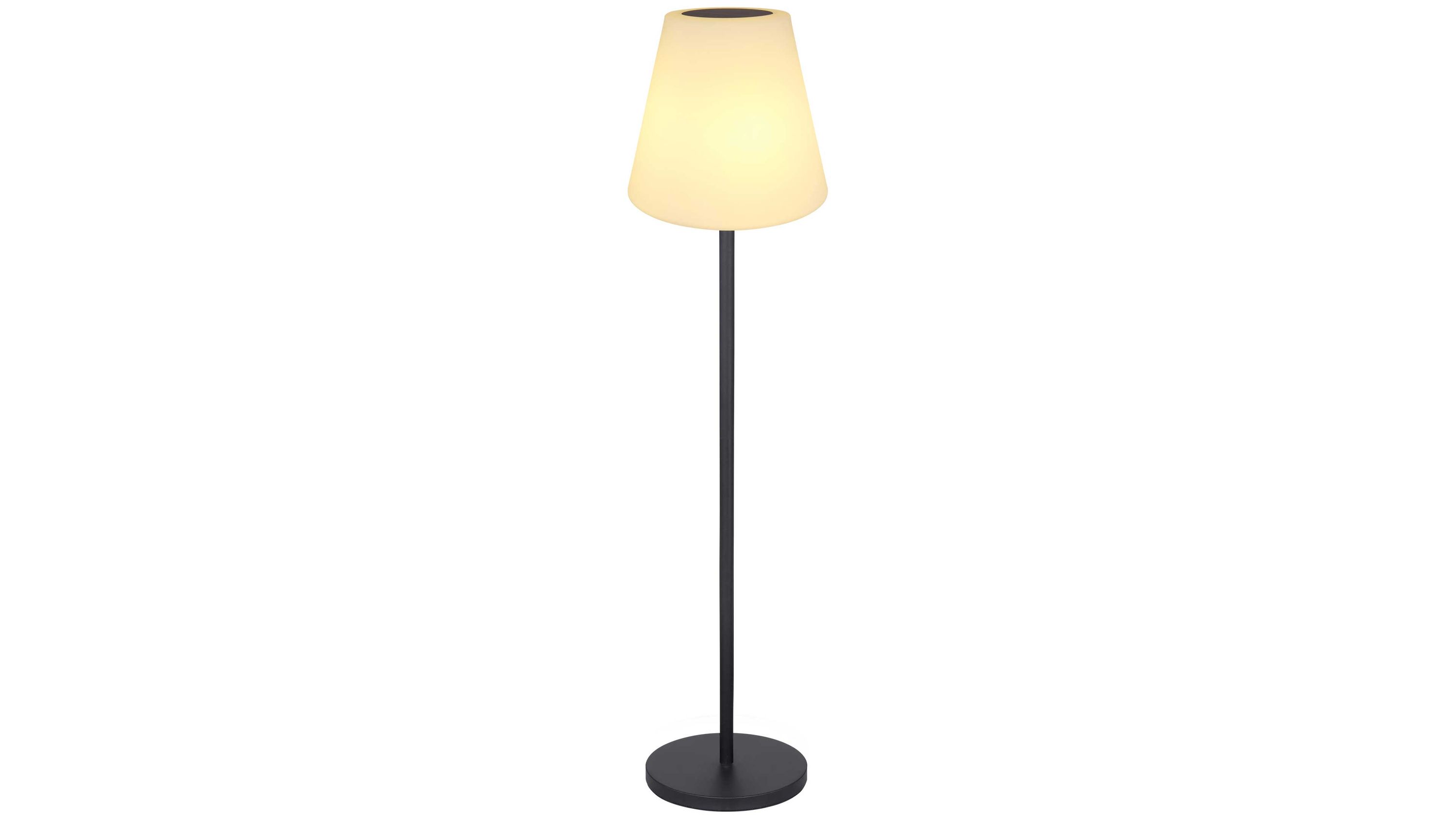 GLOBO Akku-Solarleuchte Opal & Schwarz - Höhe ca. 70 - 150 cm