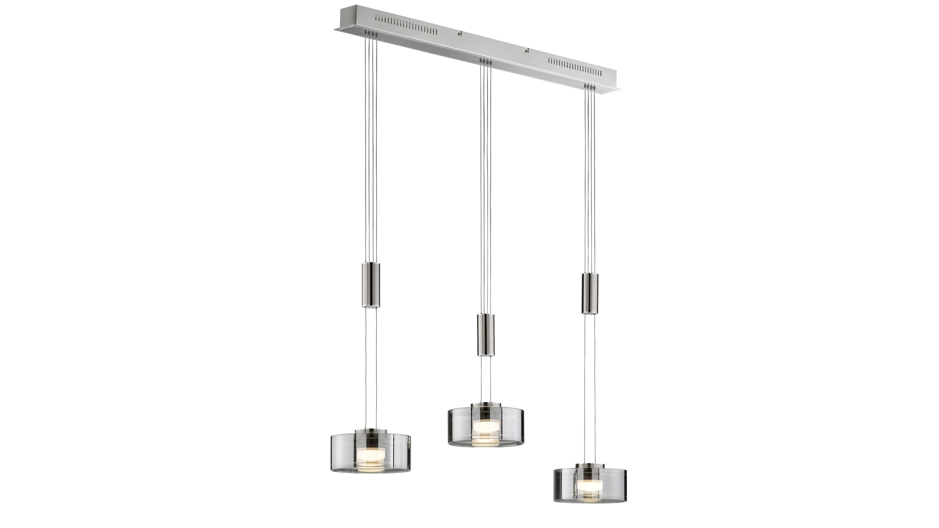 FH LED-Pendelleuchte Lavin nickelfarbenes Metall - Länge ca. 100 cm