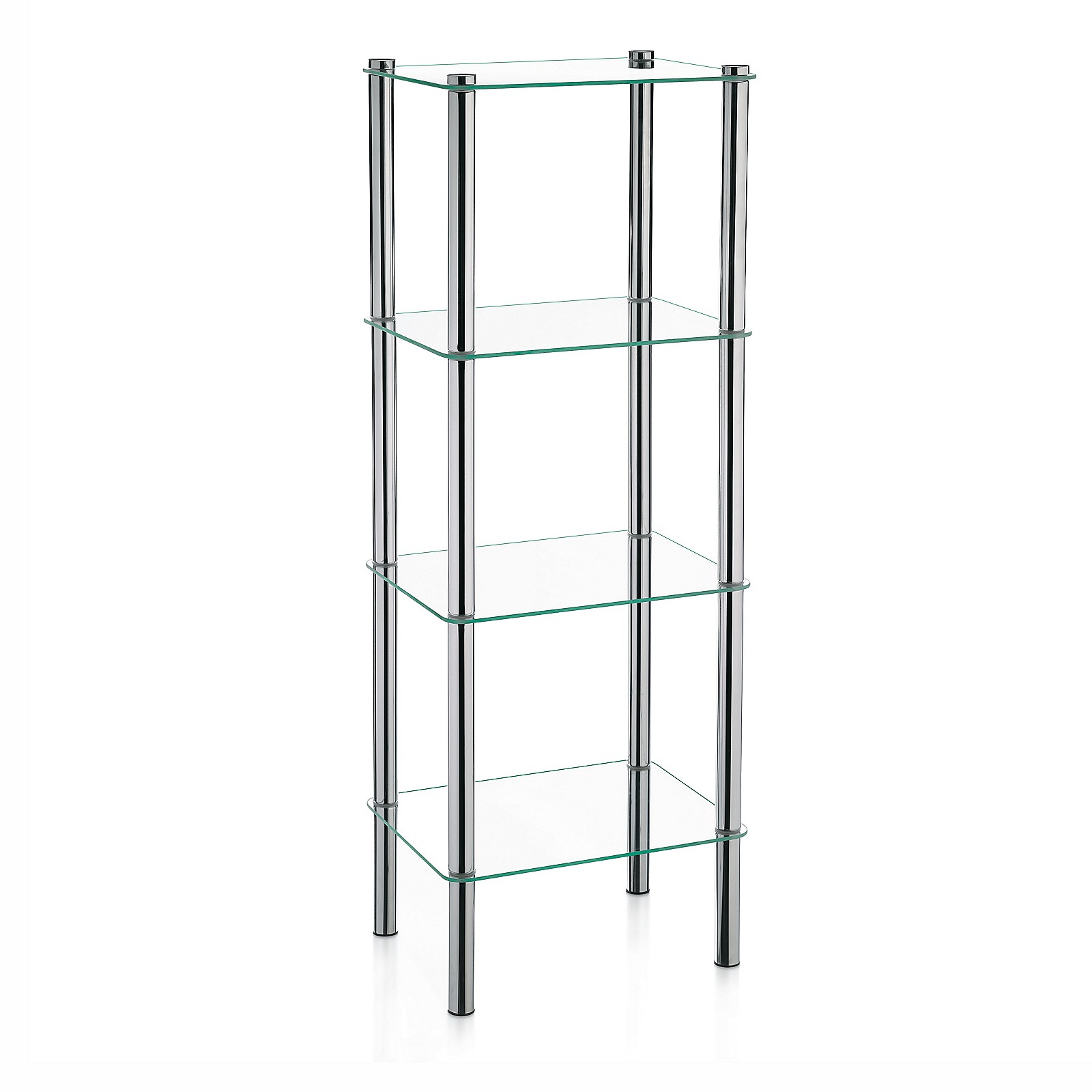 Kela Regal Lars aus Metall Standregal Ablage Badregal Böden aus Glas