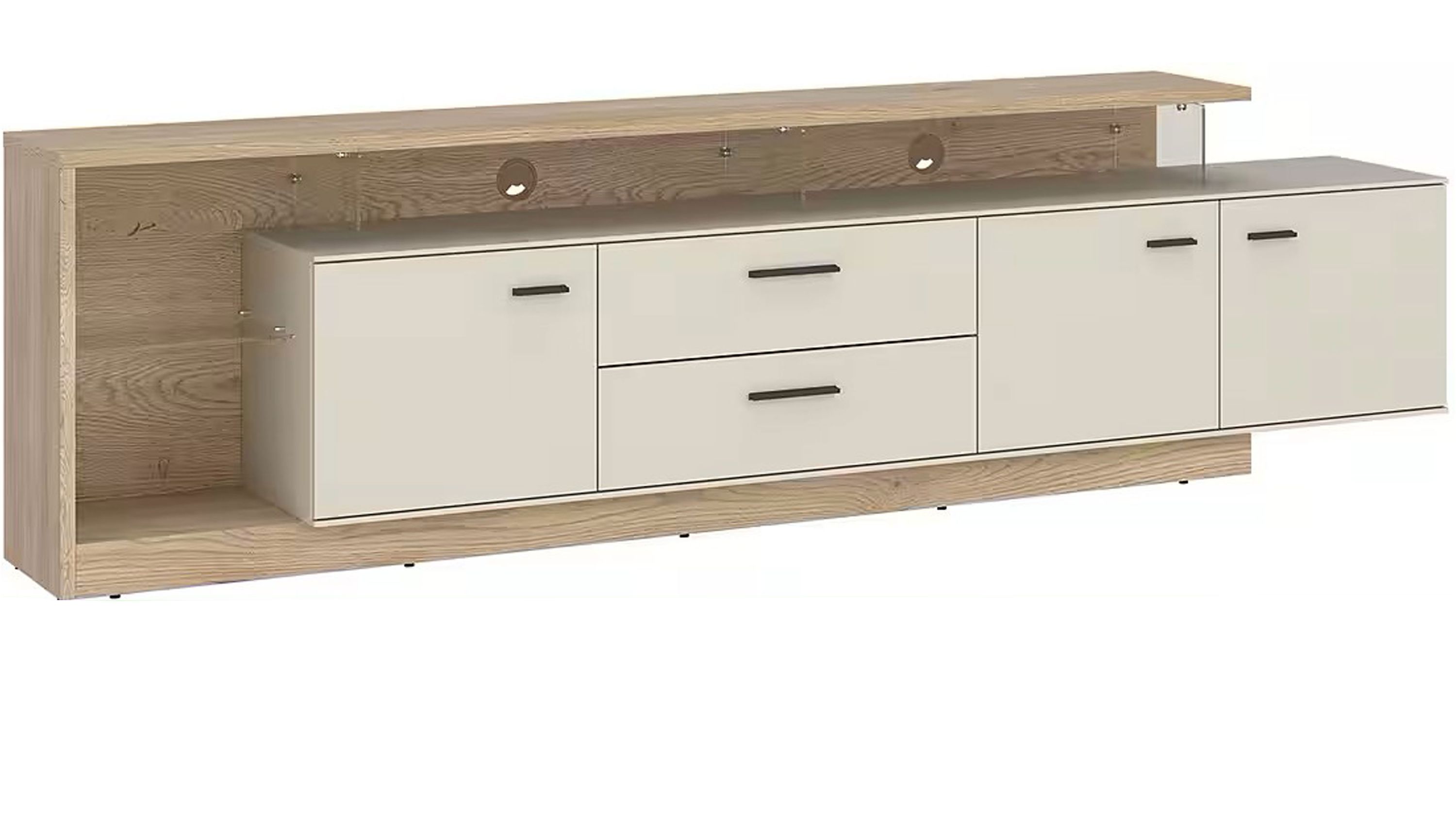 Lowboard Meolo Cashmere & Cremona Eiche Torro - Breite ca. 236 cm