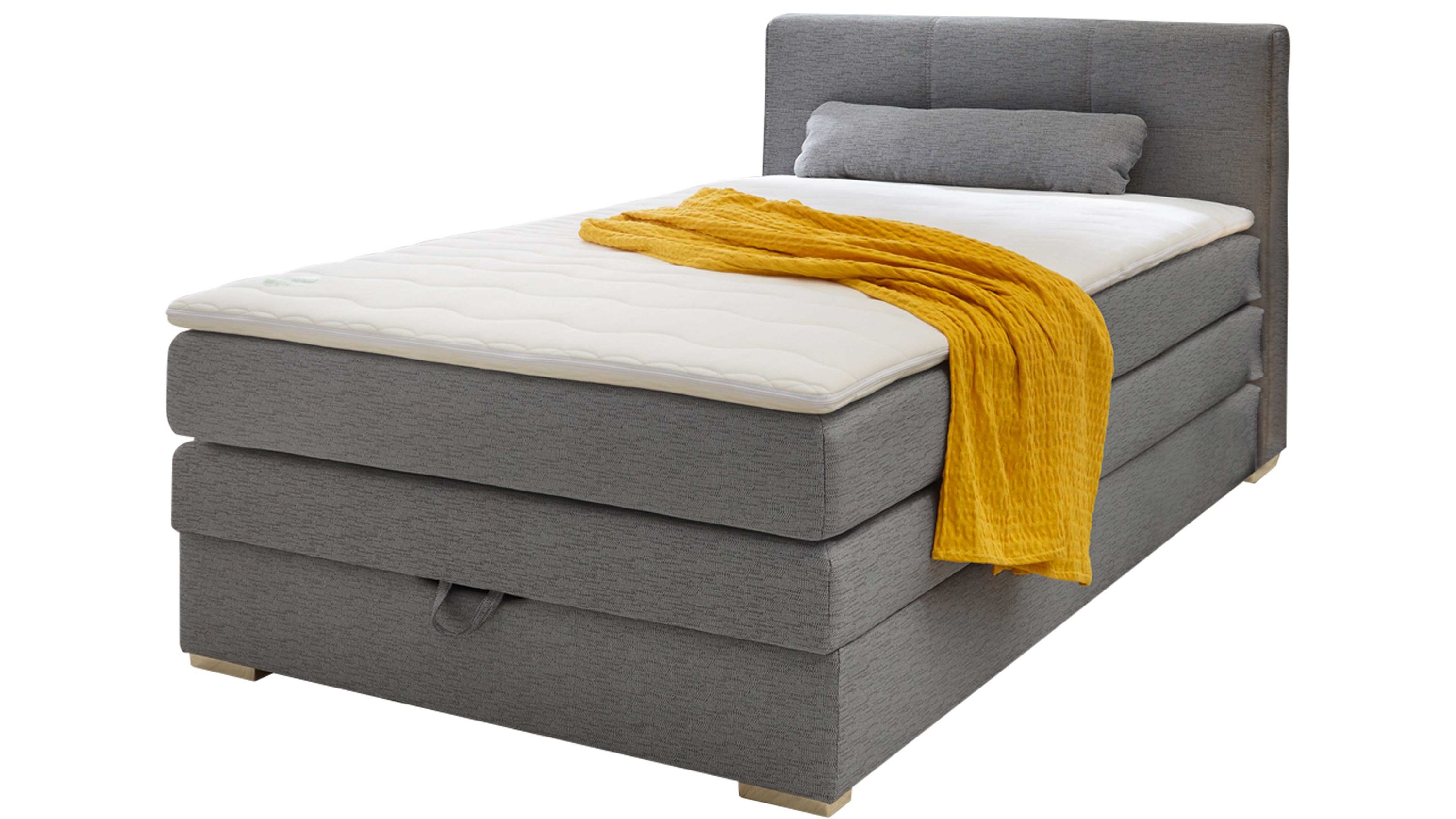 Boxspringbett Eve graues Flachgewebe 142.09  Liegefläche ca. 120 x 200 cm