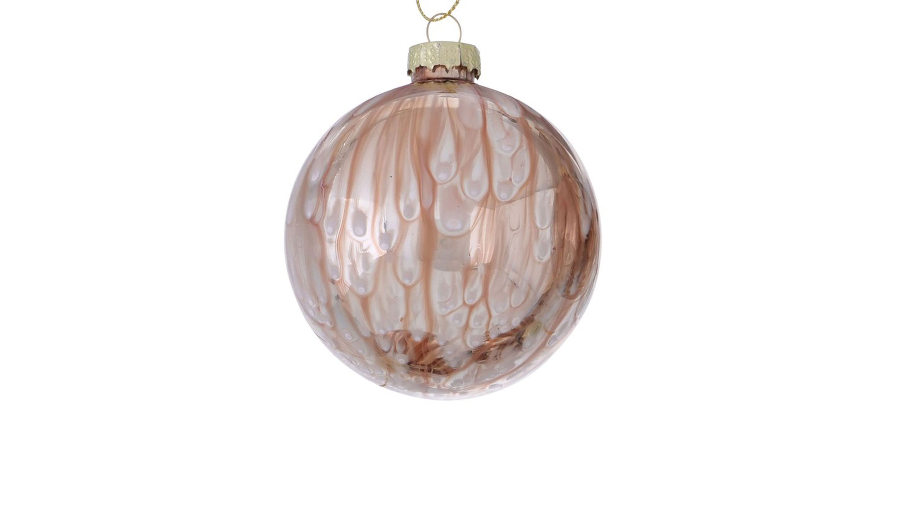 Weihnachtskugel Goldie I rosafarben marmoriert - Durchmesser ca. 8 cm