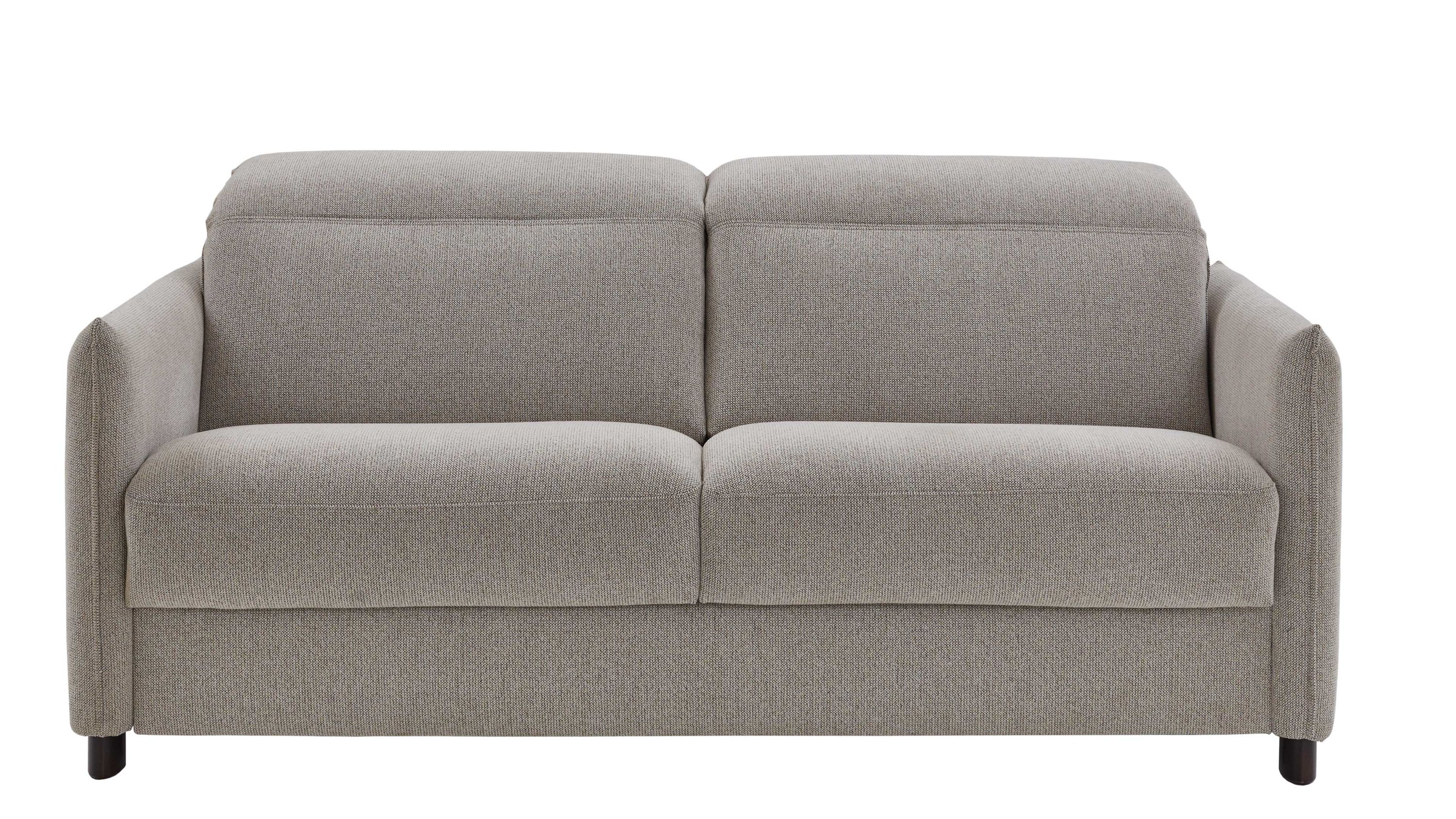 Schlafsofa Florenz beiger Bezug 2504 & Holzfüße 673 - Breite ca. 188 cm