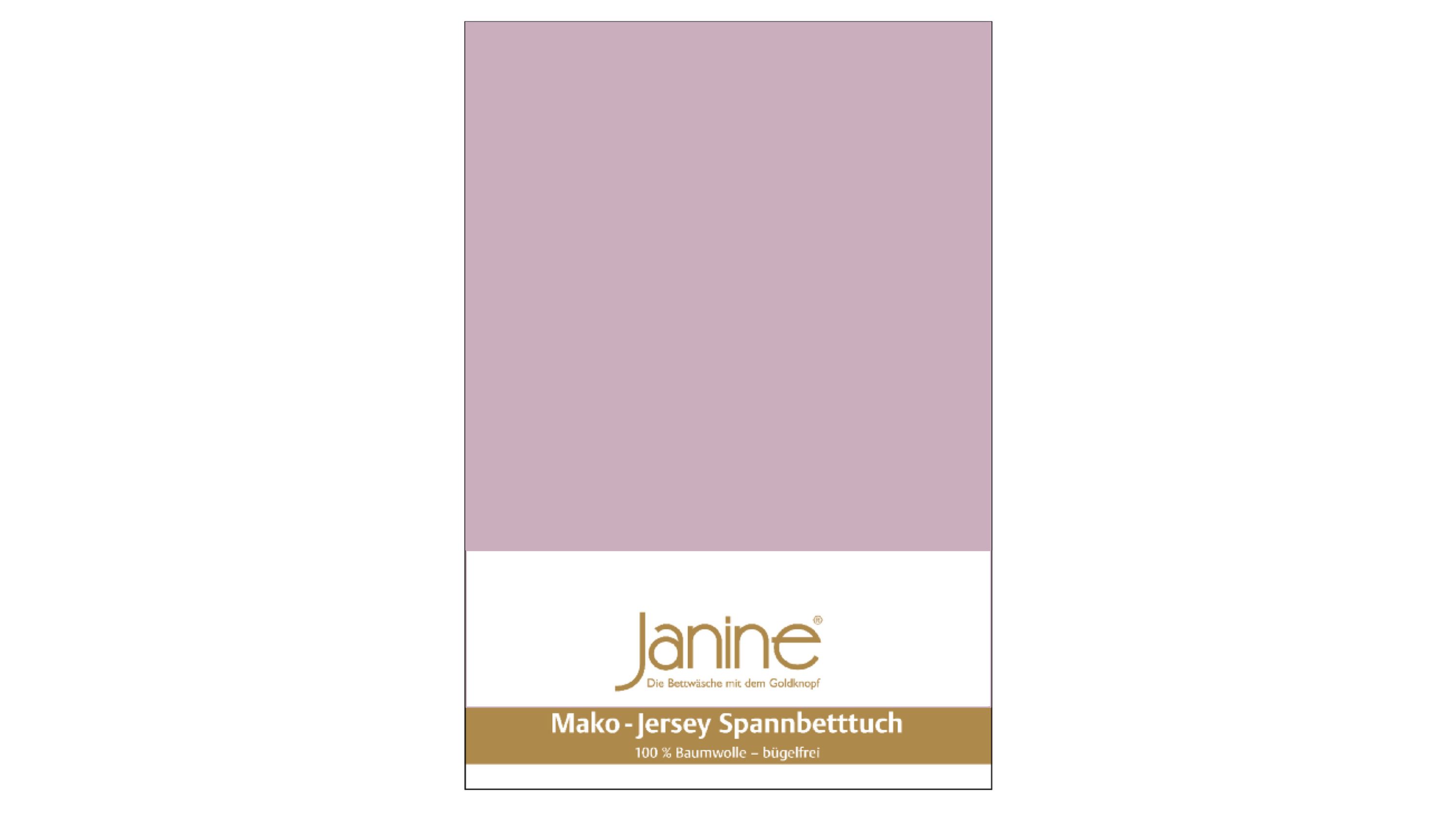 Spannbettlaken in rechteckiger Form in altrosa Farbe mit Verpackung und Markenaufdruck