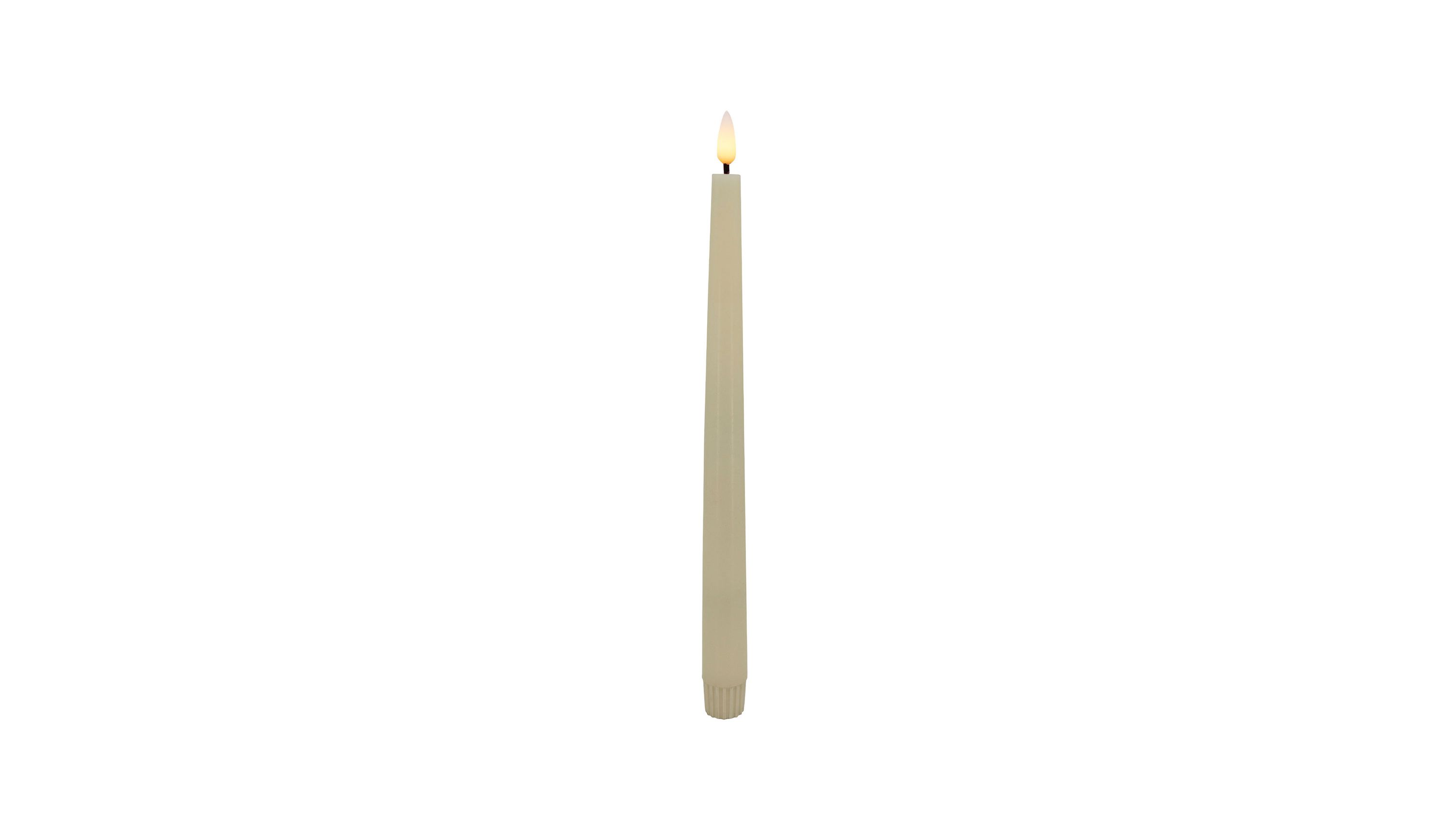 Candela Lights Winter Colors - LED-Stabkerzen-Set cremefarbener Wachs - zweiteilig, Höhe ca. 18 cm