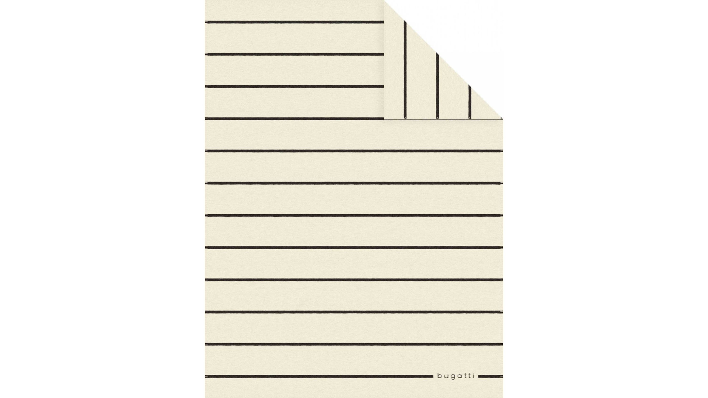bugatti Wohndecke wollweiß-schwarz gestreift - ca. 150 x 200 cm