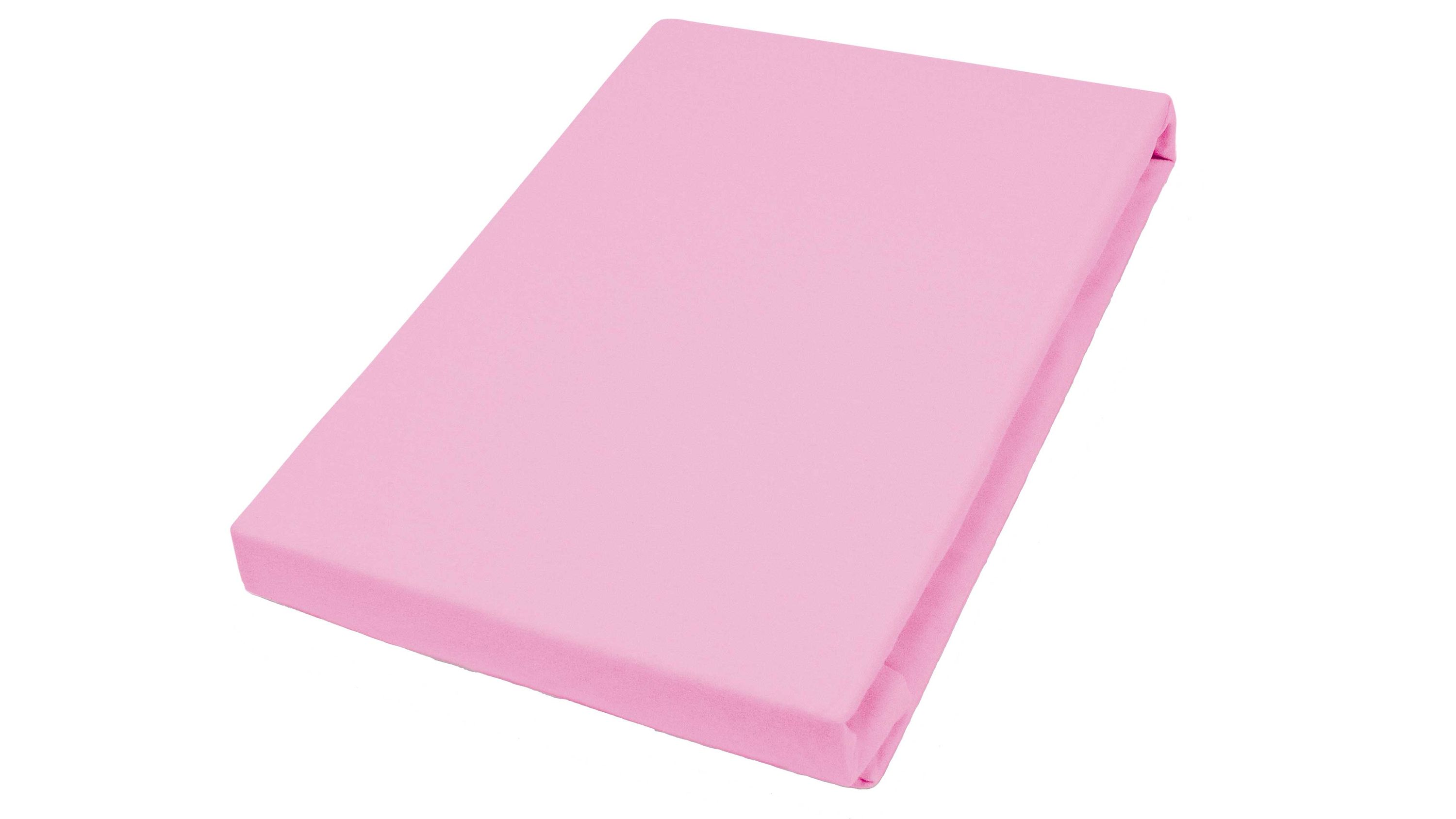 Gefaltener rechteckiger Spannbettlaken in rosa Farbe
