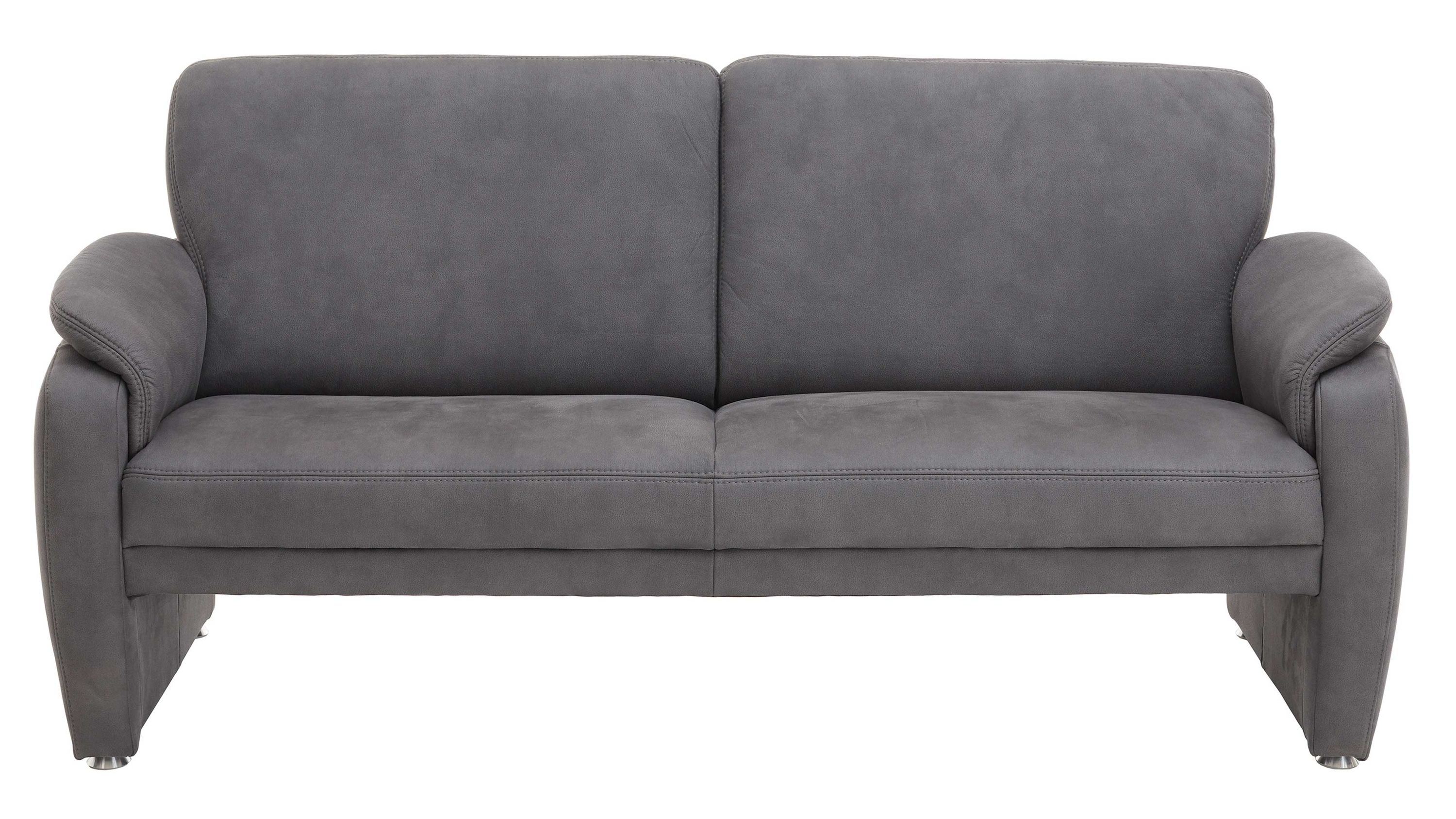 Dreisitziges Sofa mit anthrazitfarbenem Bezug und abgerundeten Armlehnen