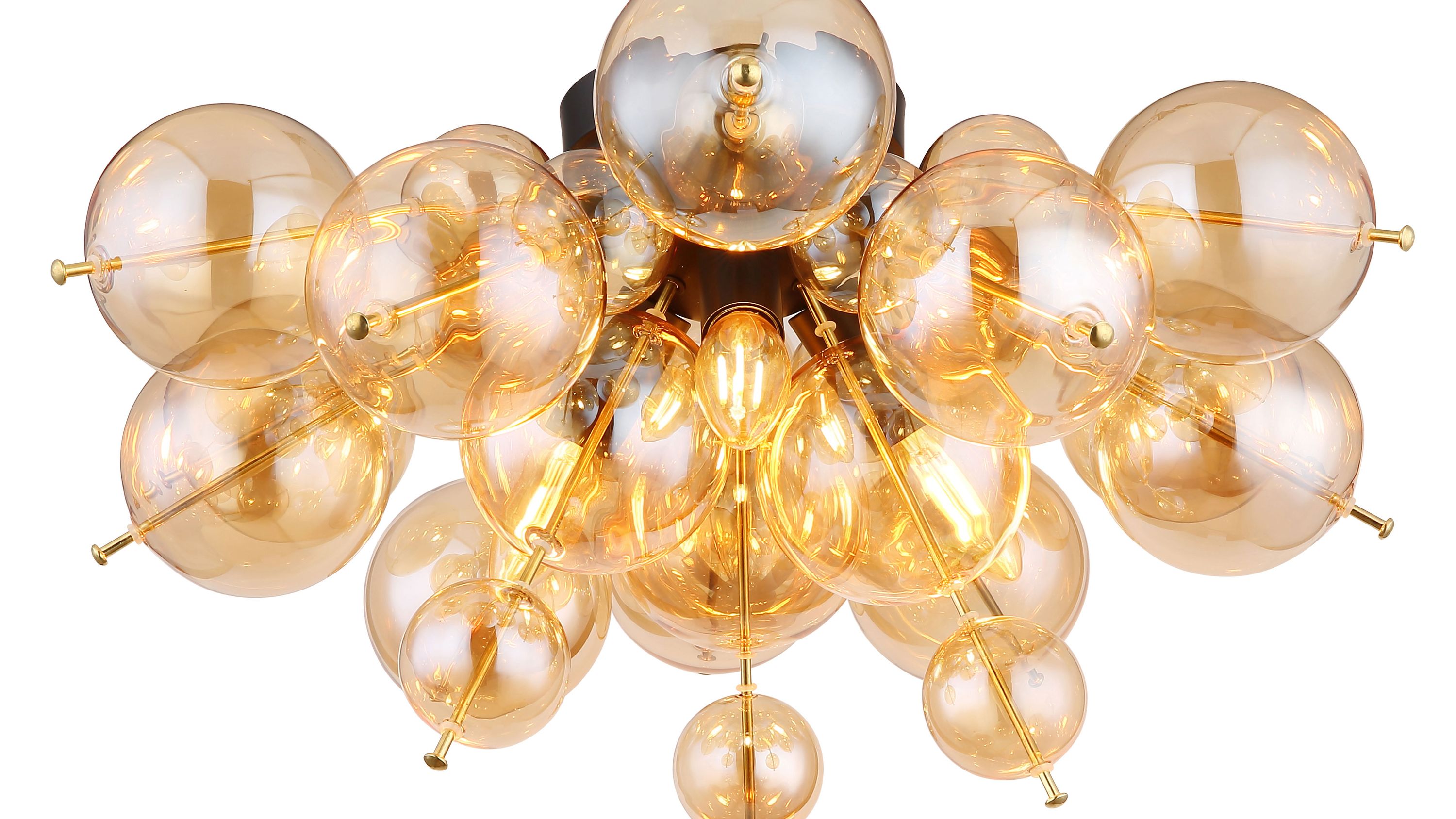 GLOBO Deckenleuchte Udo goldfarbenes Glas & Metall  Durchmesser ca. 55 cm