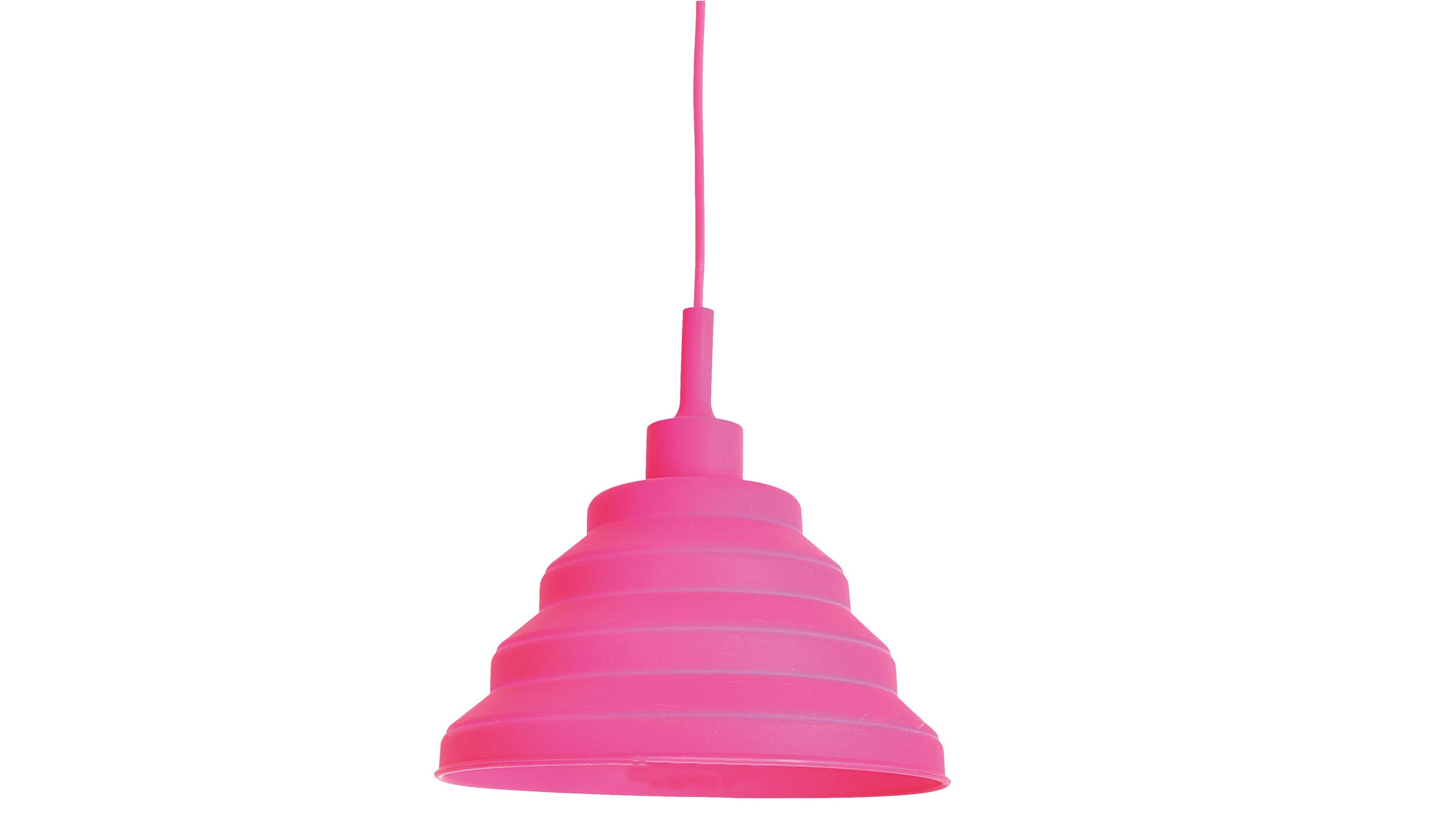 Runde Hängelampe mit gestuften Ringen in pink