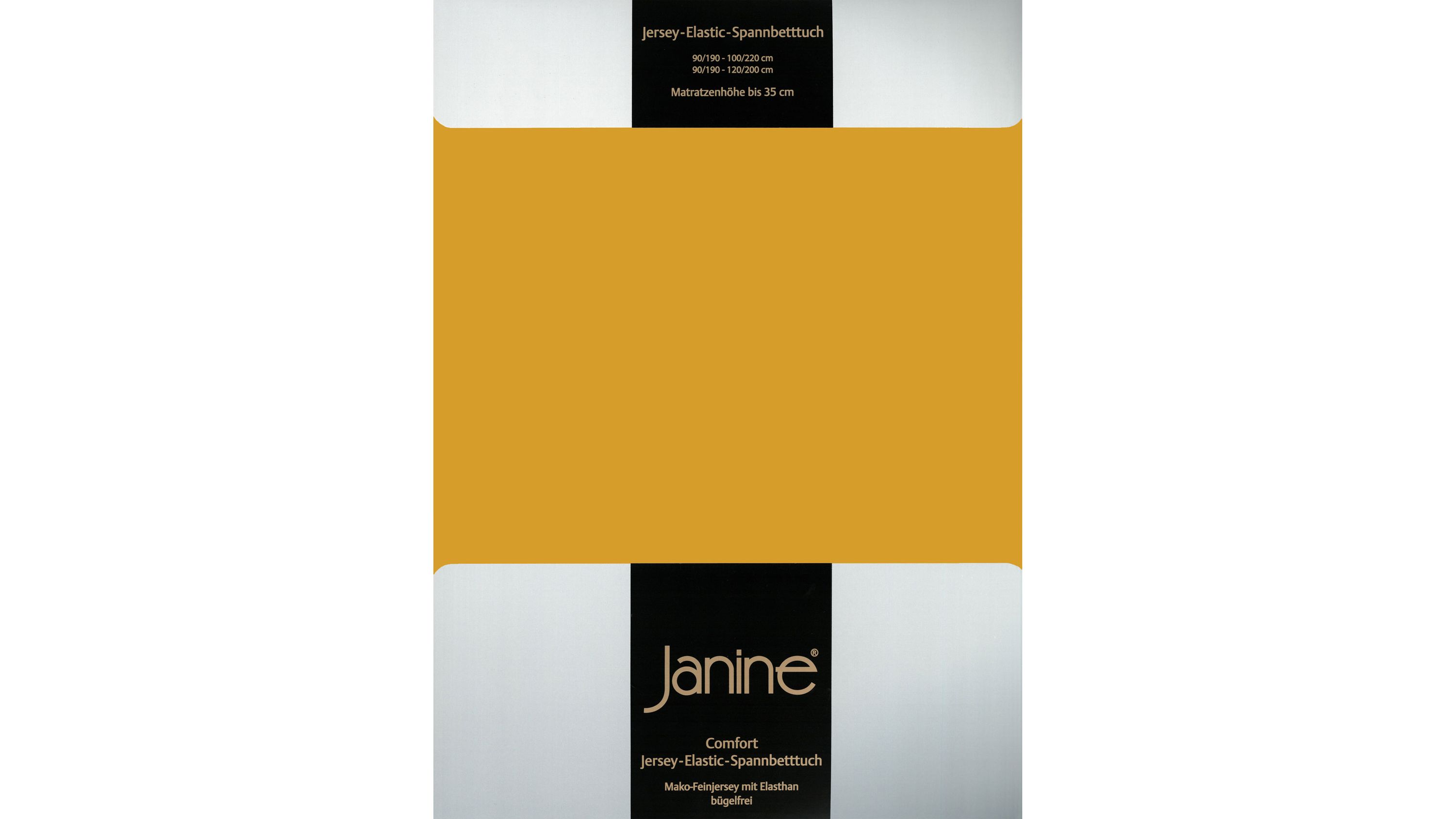 Spannbettlaken in honigblonder Farbe mit elastischem Jersey-Material