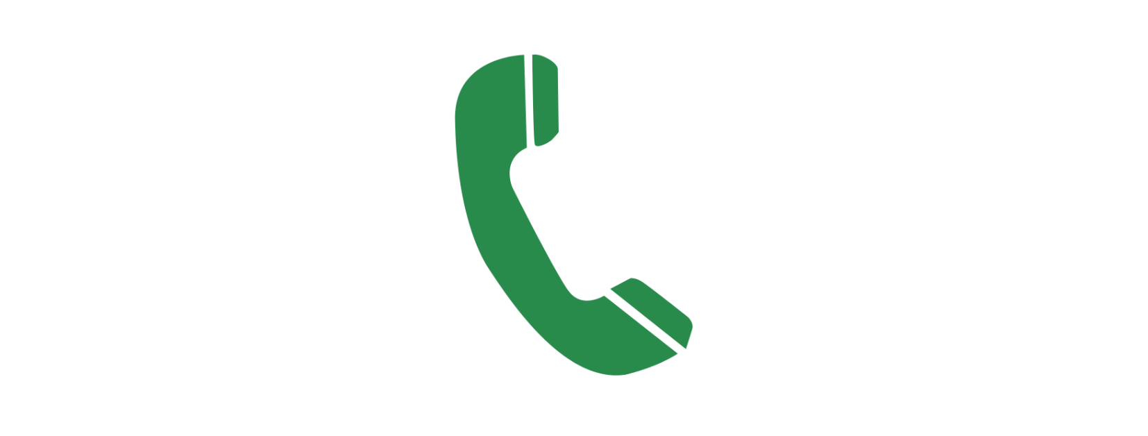 Grünes Telefonsymbol mit stilisiertem Telefonhörer auf schwarzem Hintergrund.