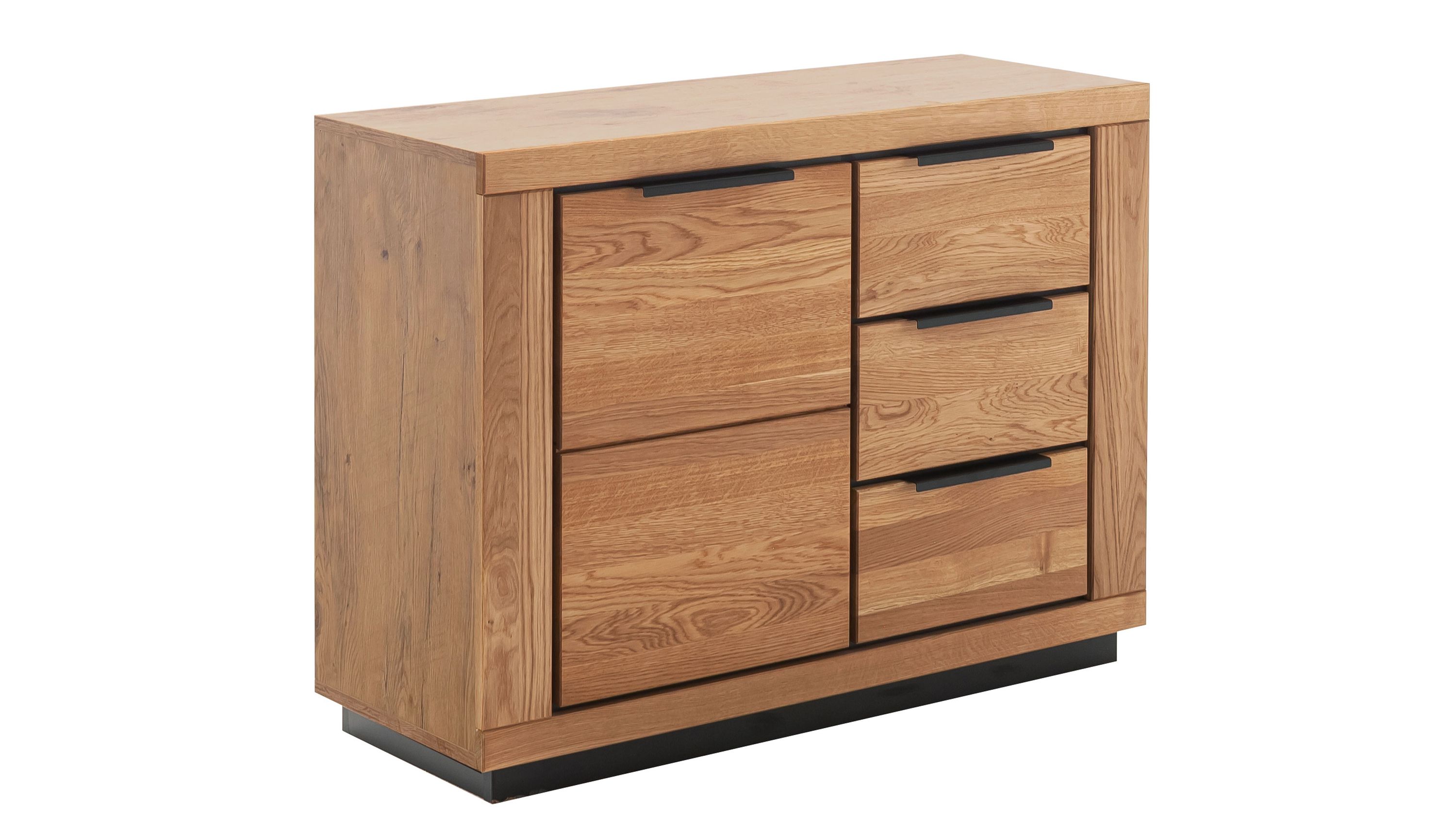 Wohnprogramm Greno - Kommode Wildeiche - eine Tür, drei Schubladen, Breite ca. 107 cm