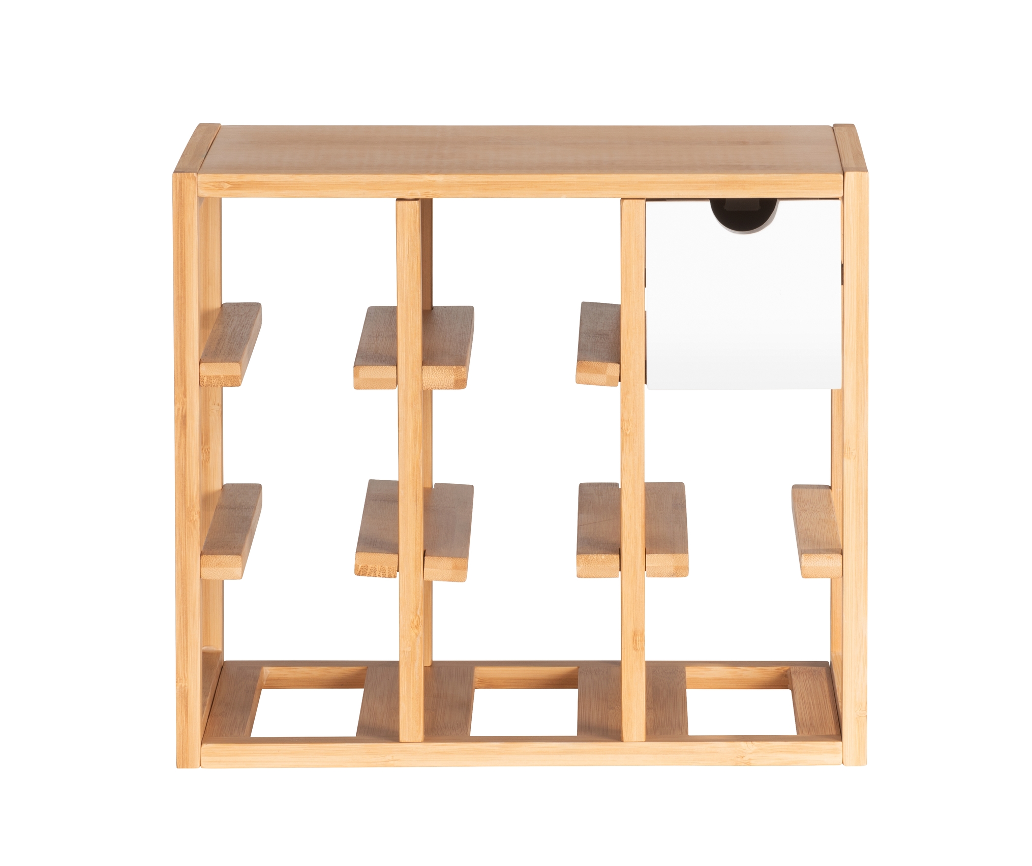Wenko Weinregal Flaschenregal Regal quadratisch 33,5 x 24 x 29 cm Bambus Holz Braun