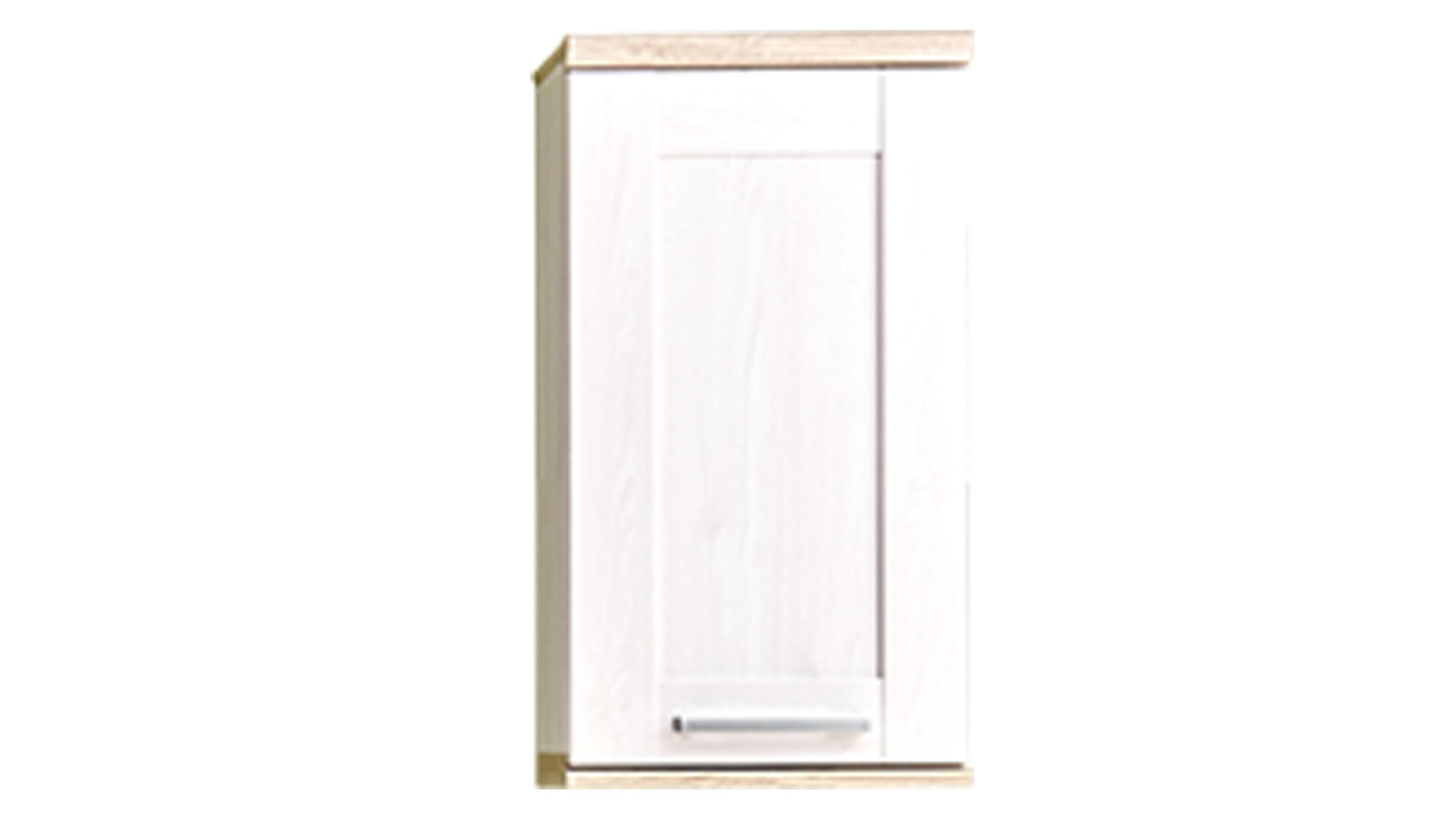 Hängeschrank mit einer Tür in weiß und hellbraun Hängeschrank mit einer Tür in weiß und hellbraun mit Griff