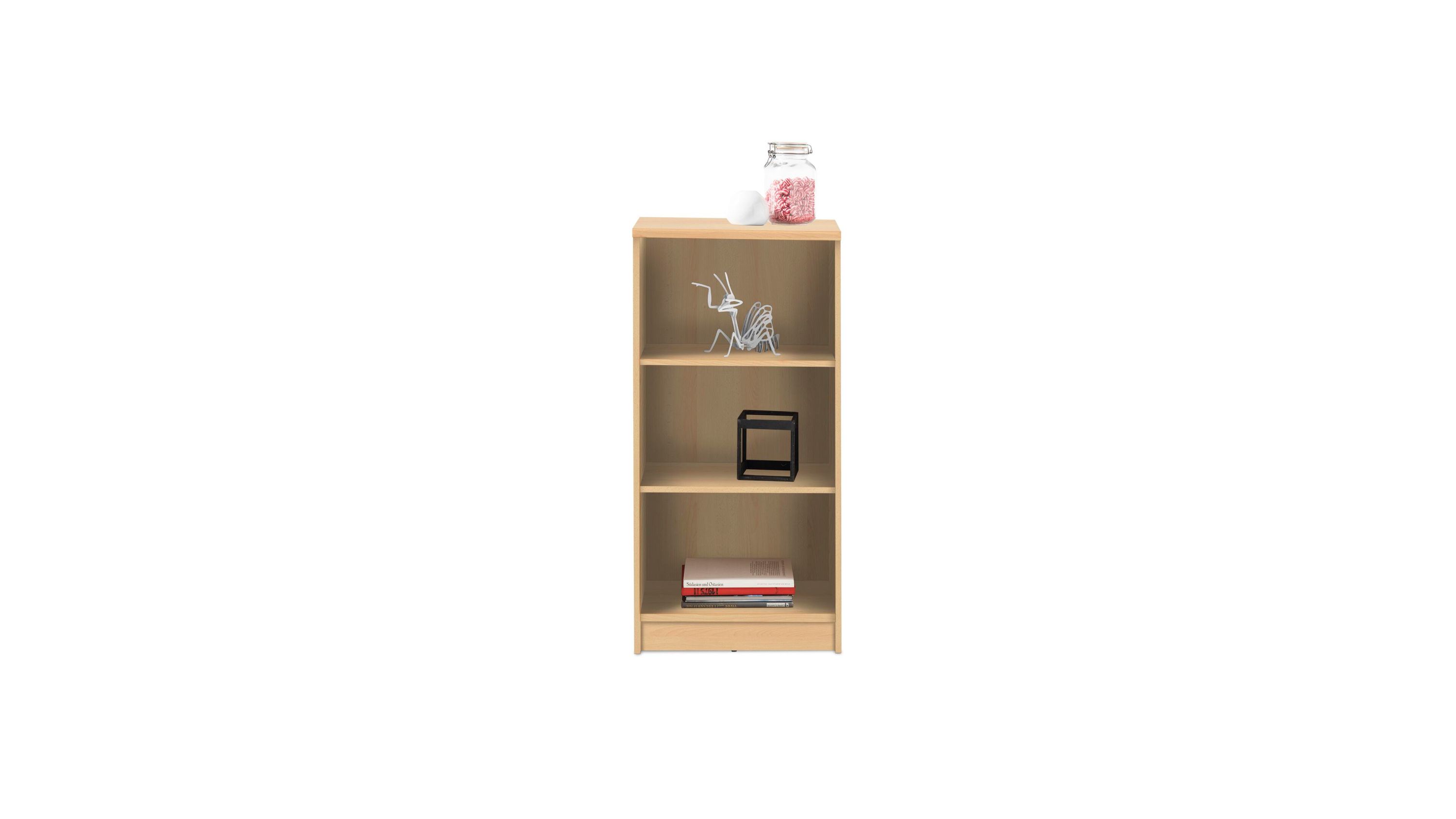 Bücherregal bzw. Standregal buchefarbene Kunststoffoberflächen  Höhe ca. 111 cm, zwei Böden
