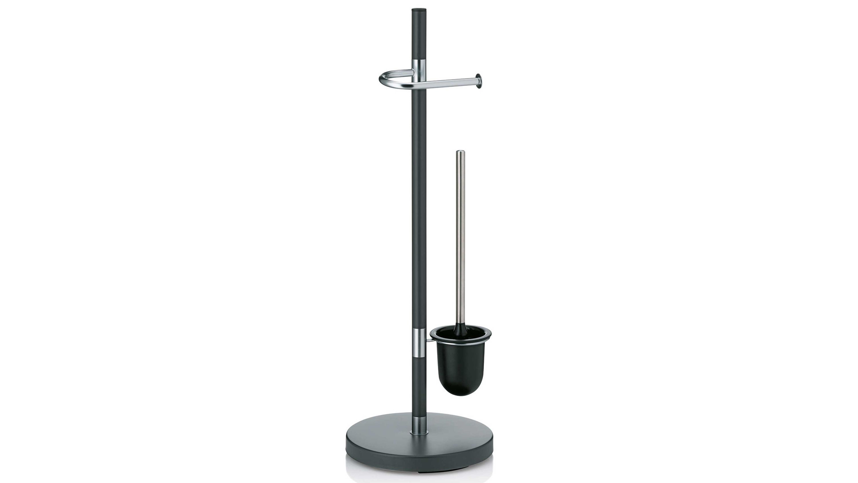 kela Toilettengarnitur Sinerio Anthrazit, Mattschwarz & Chrom - Höhe ca. 77 cm