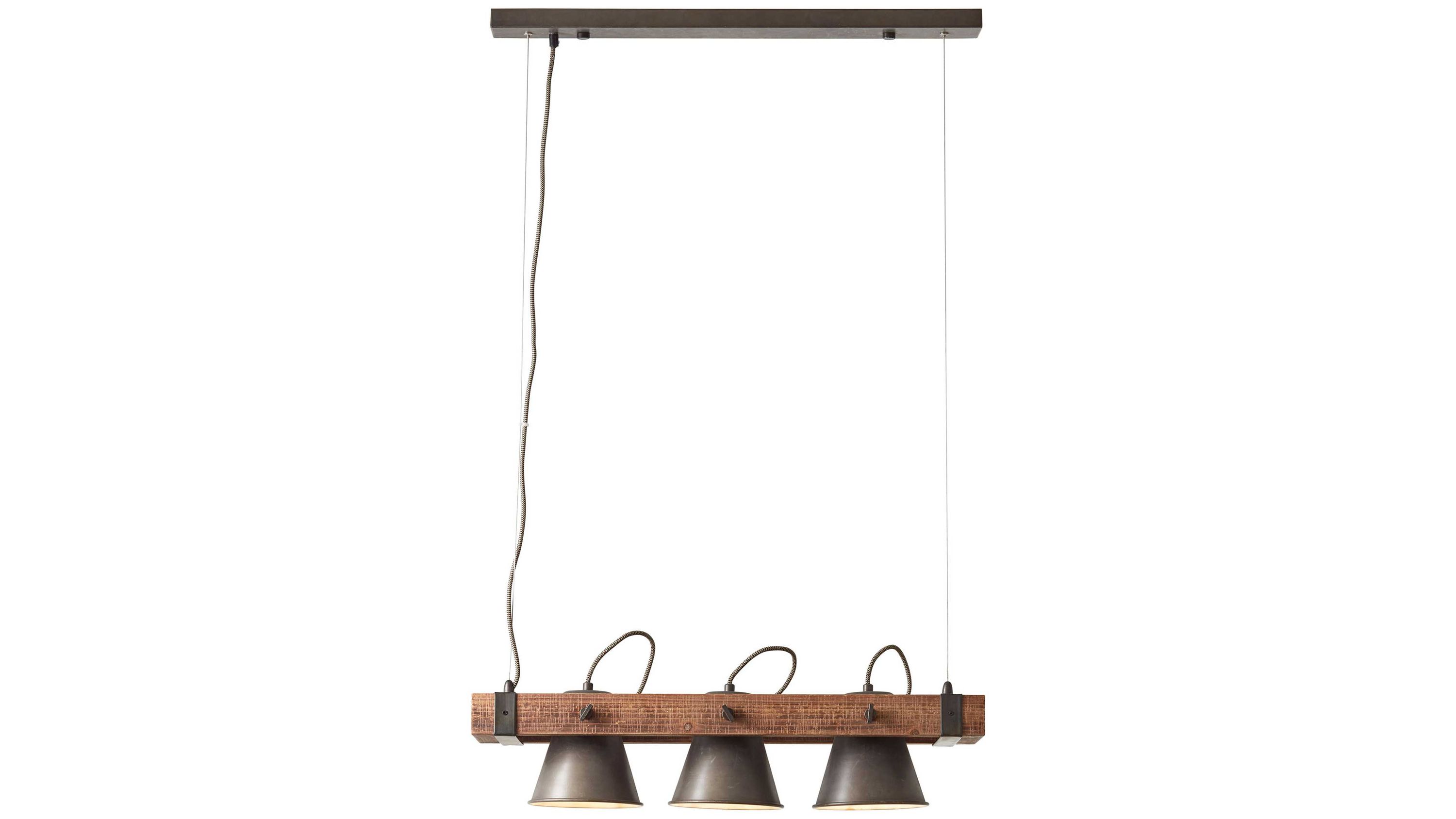 Brilliant Pendellampe Plow schwarzer Stahl & Holz  Länge ca. 70 cm