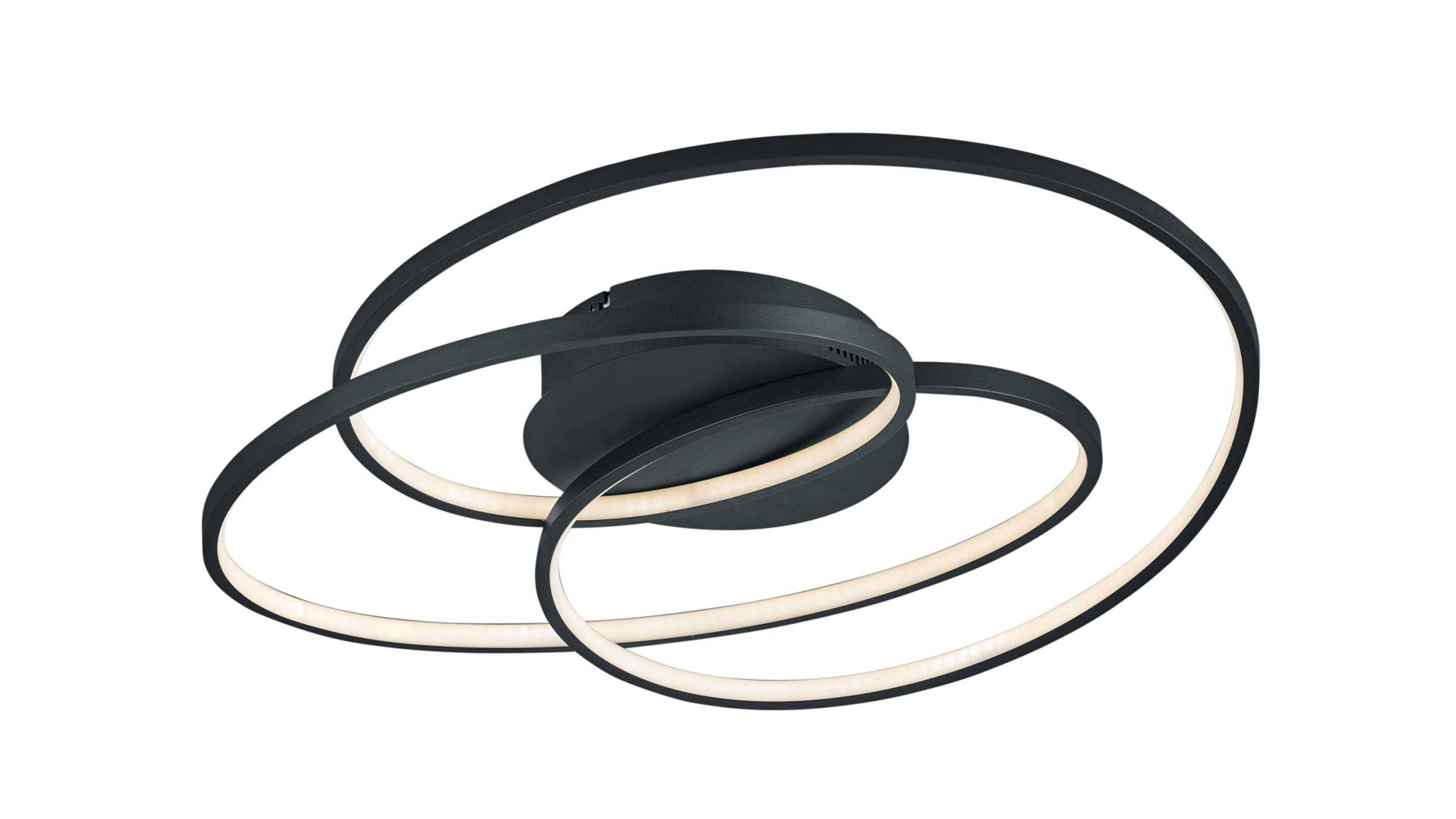 Trio Deckenlampe Gale mattschwarzes Metall  Durchmesser ca. 80 cm