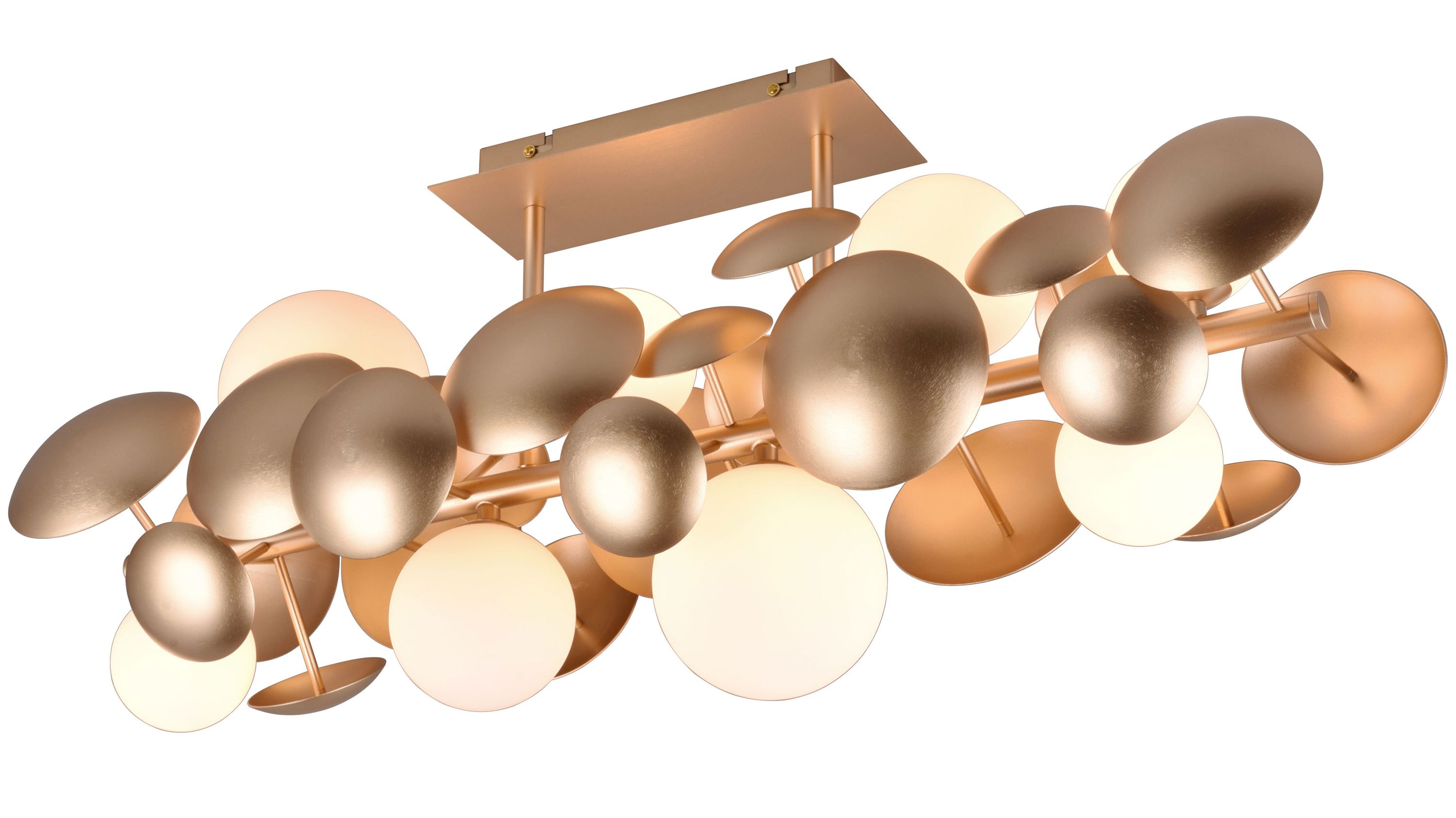 TRIO Deckenleuchte Bubble Gold & Weiß  Breite ca. 76 cm