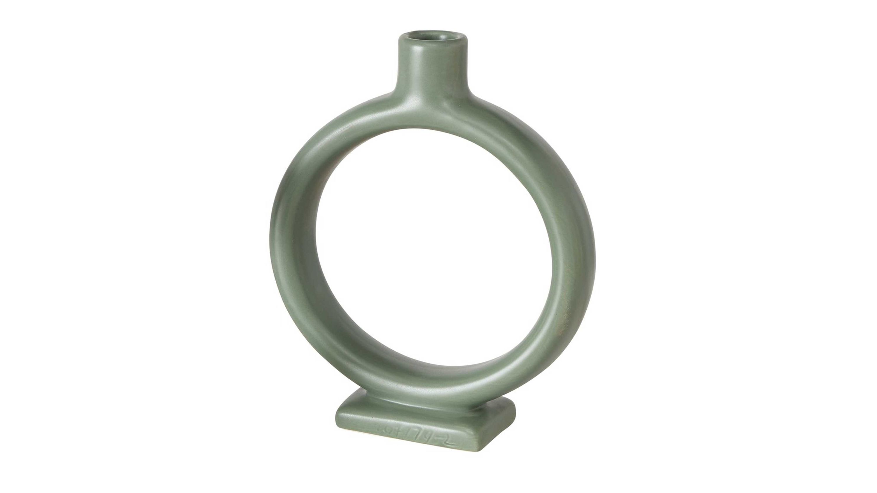 Kerzenständer Valongo grünes Steingut - Durchmesser ca. 16 cm