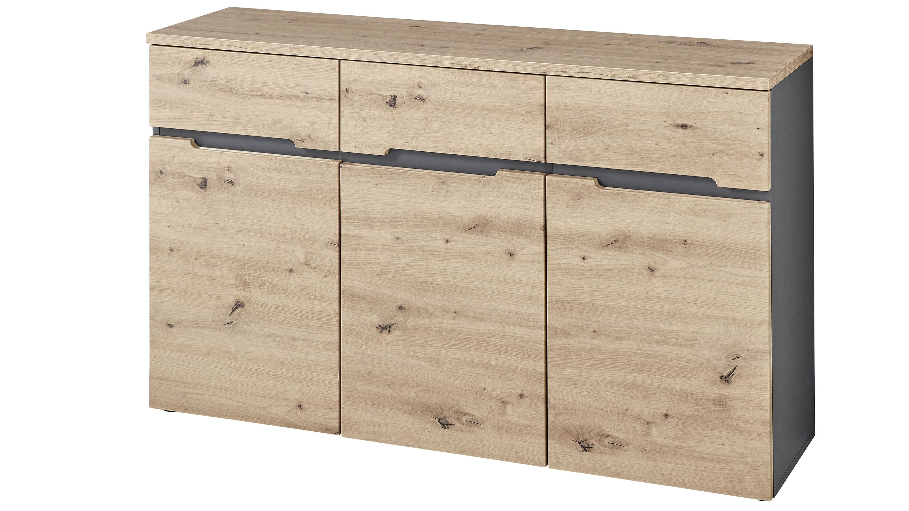 Kommodenserie Memphis Artisan Eiche & Graphit - Breite ca. 135 cm