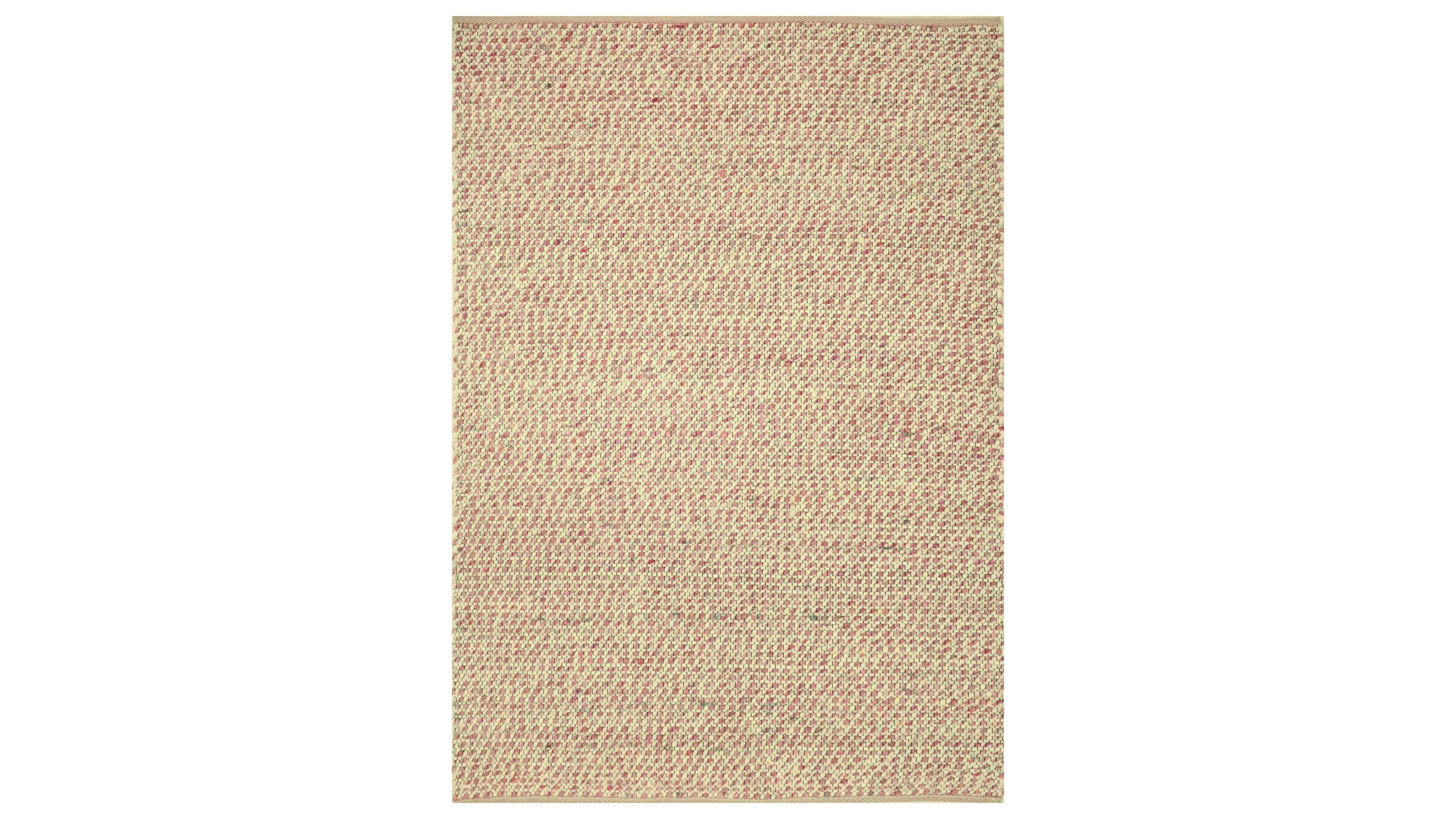 Rechteckiger Teppich mit feinem Muster in beige und rosa