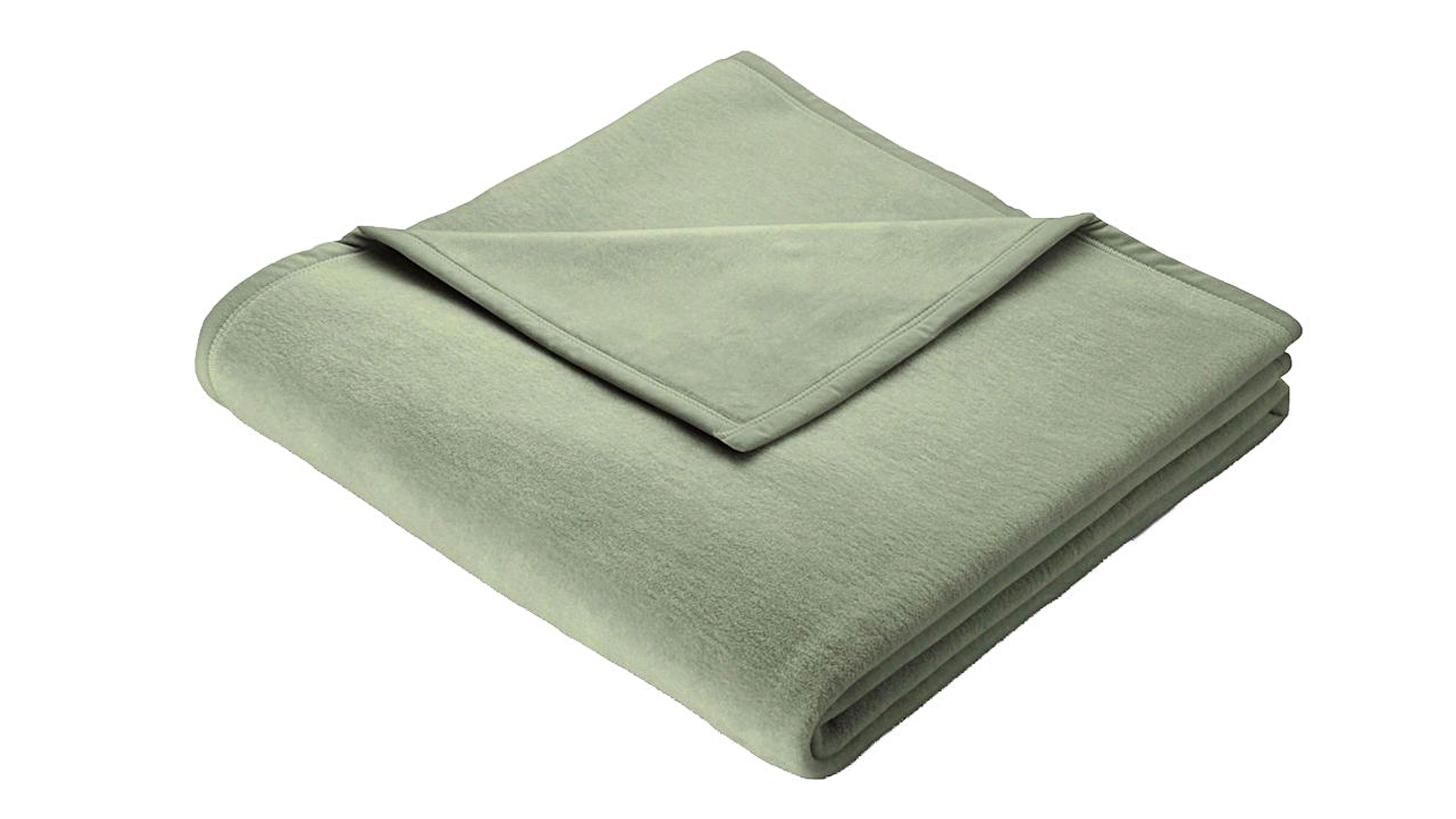 Biederlack® Wohndecke Cotton Home salbeifarbenes Mischgewebe - ca. 150 x 200 cm