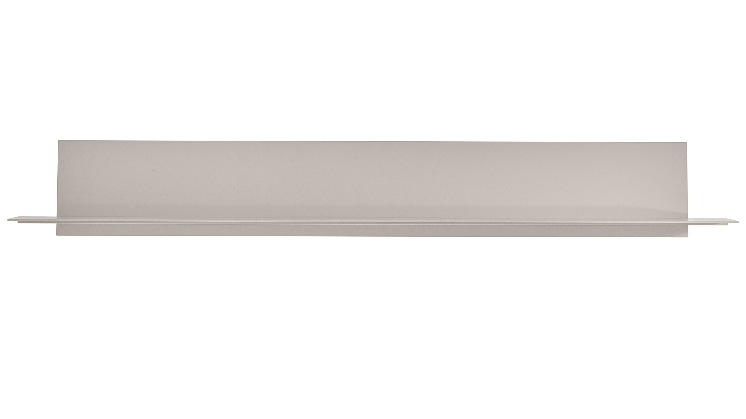 Langes Wandboard in steingrau mit alufarbenem Regalboden