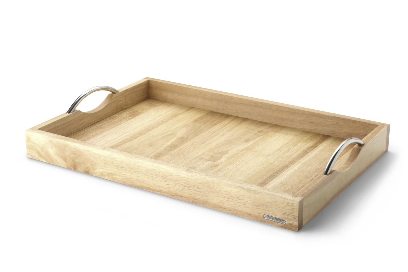 Rechteckiges Tablett aus Holz  geölt  mit Griffe