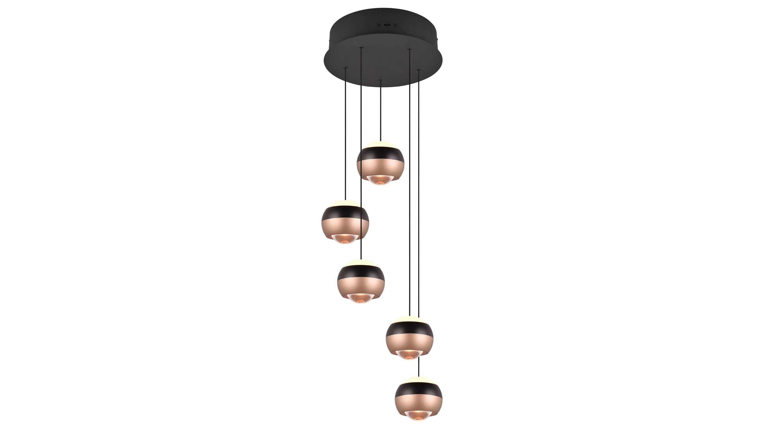 TRIO Leuchten Serie Orbit - Hängelampe mattschwarzes Metall - Durchmesser ca. 30 cm