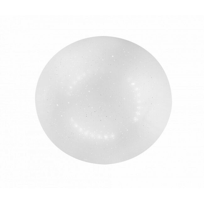 Runde Led Deckenleuchte Runde Deckenleuchte mit feinem Sternenhimmel-Muster  zentral von unten fotografiert auf weißem Hintergrund