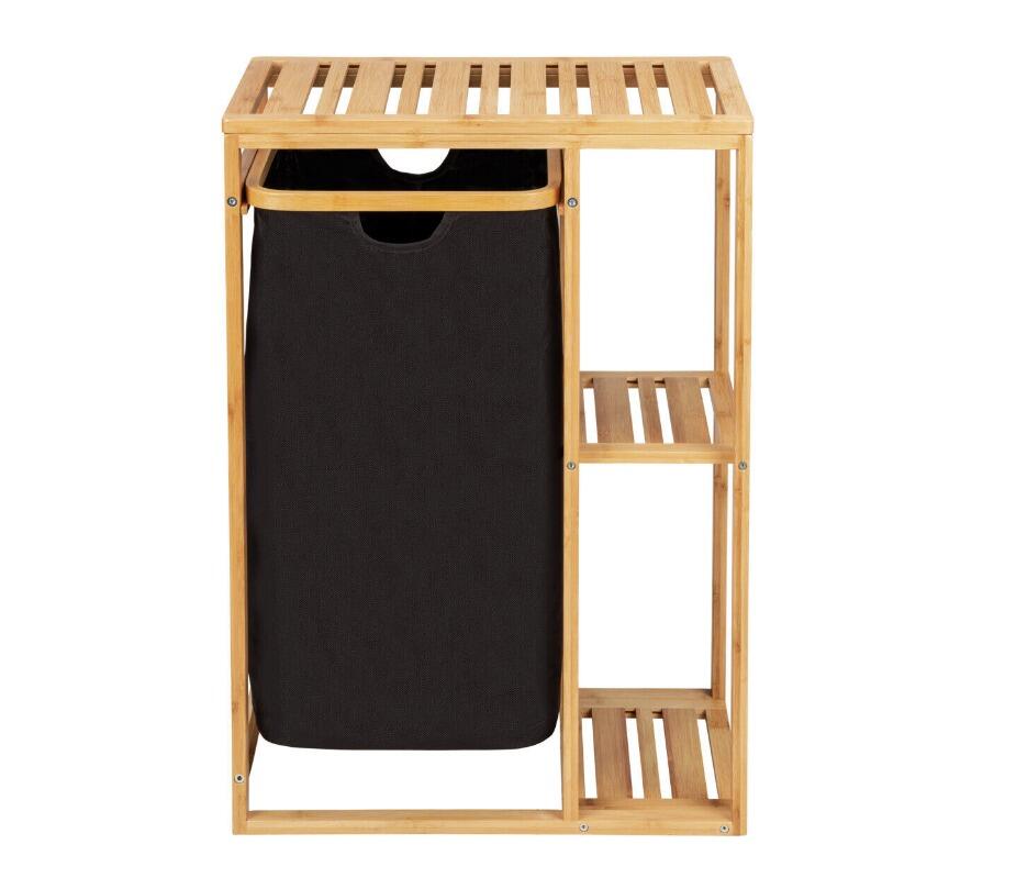Wenko Wäschebehälter Regal Ecori schwarz modern 30 x 50 x 70 cm
