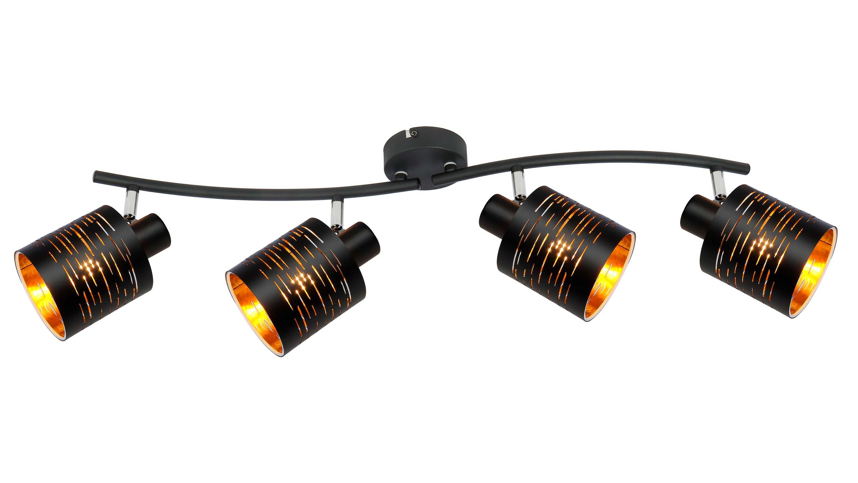 GLOBO Deckenlampe Tunno Blattgold & Metall  vier Spots